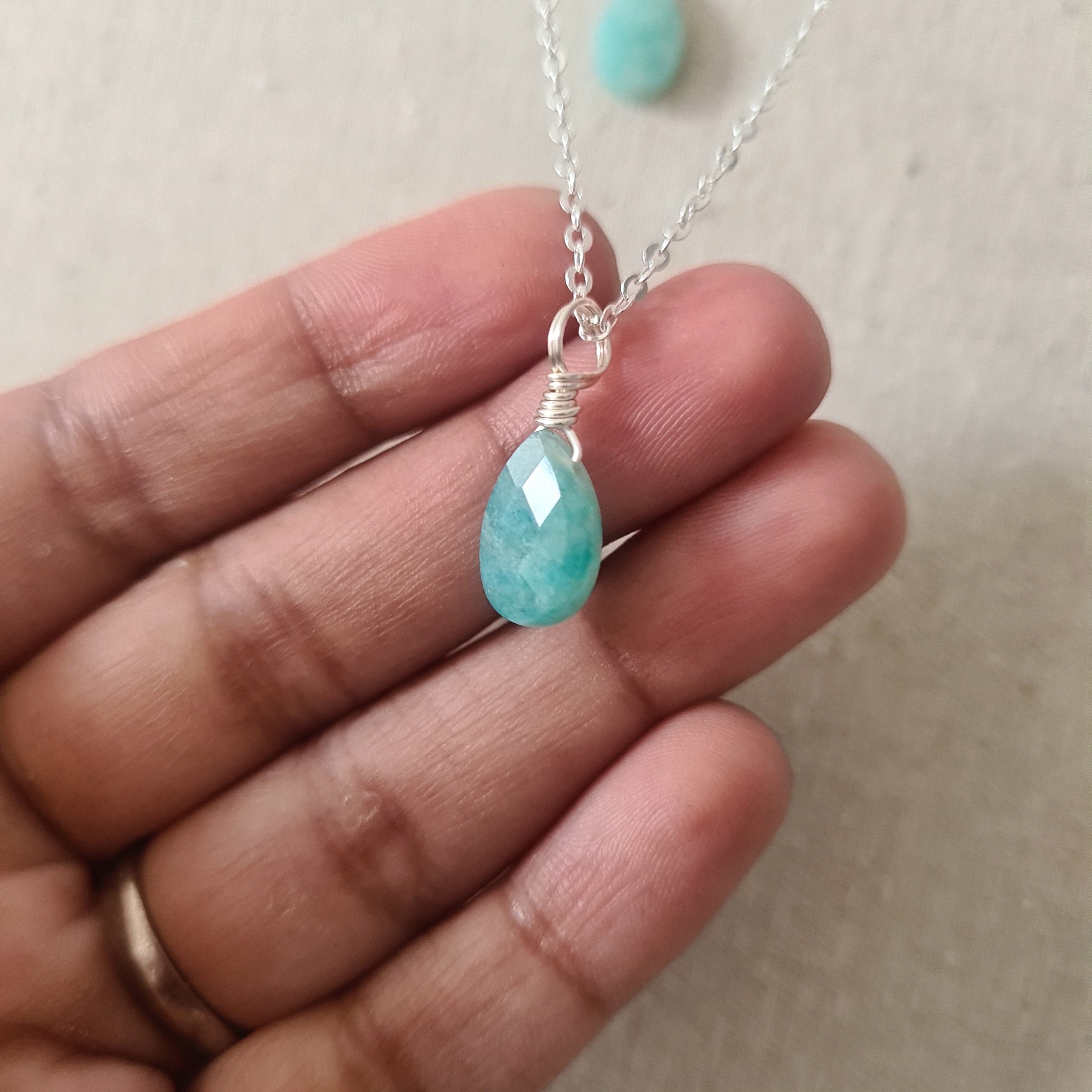 'Amazonite' Necklace ~ Manifestation (Silver)