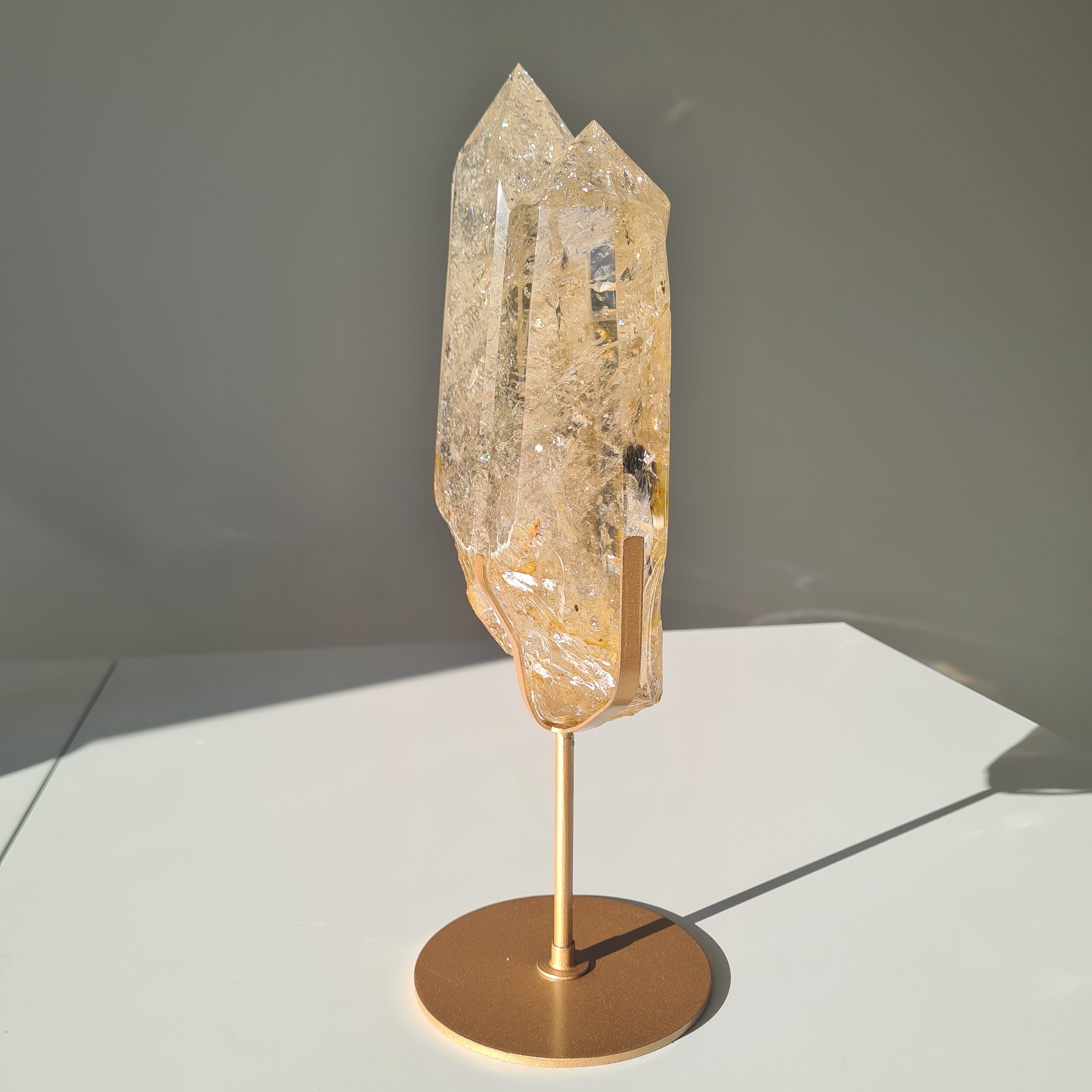 Citrine Cathedral Statement Piece on Stand | 32.5 cm with stand