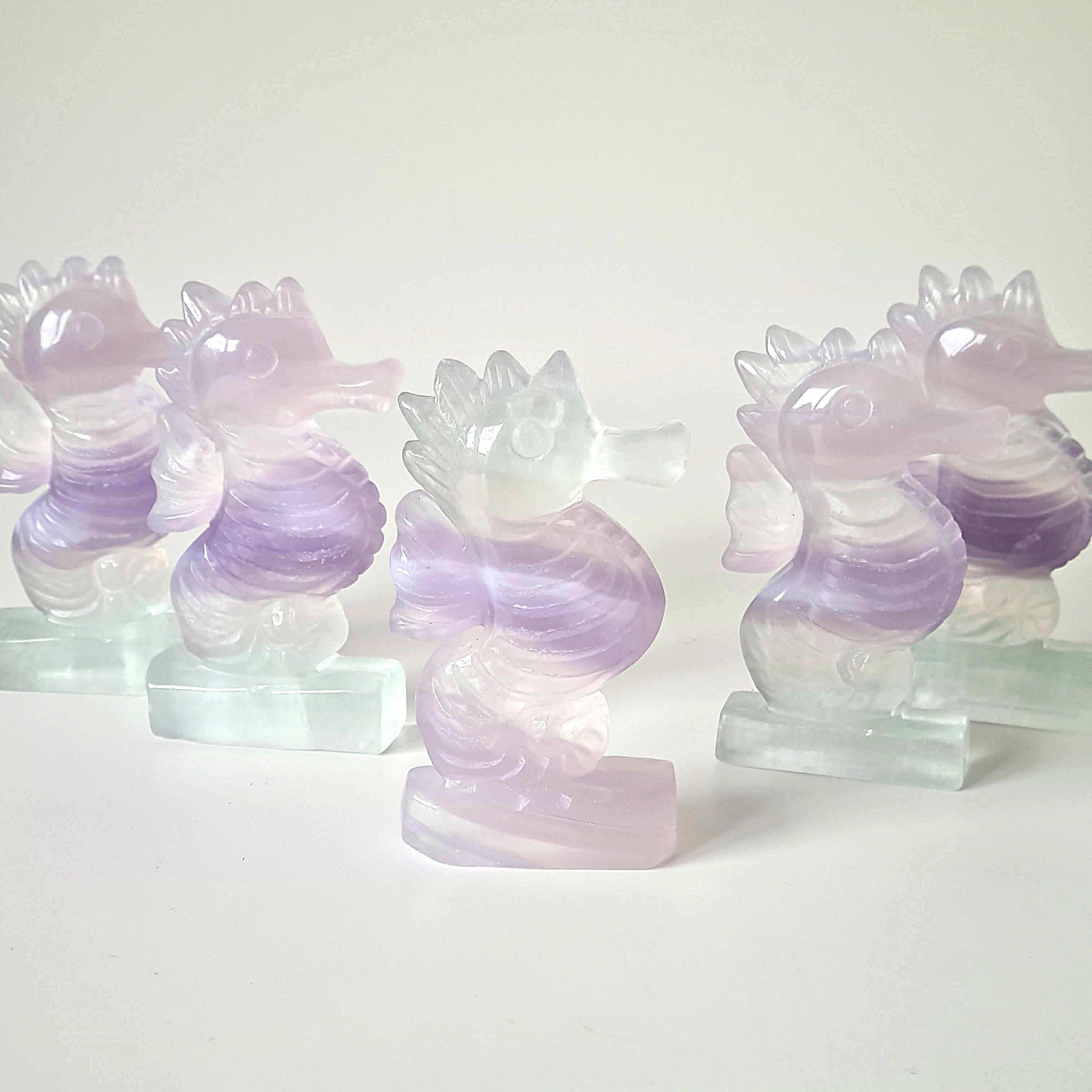 Lilac Fluorite Sea Horse |  1 Piece | Intutively picked