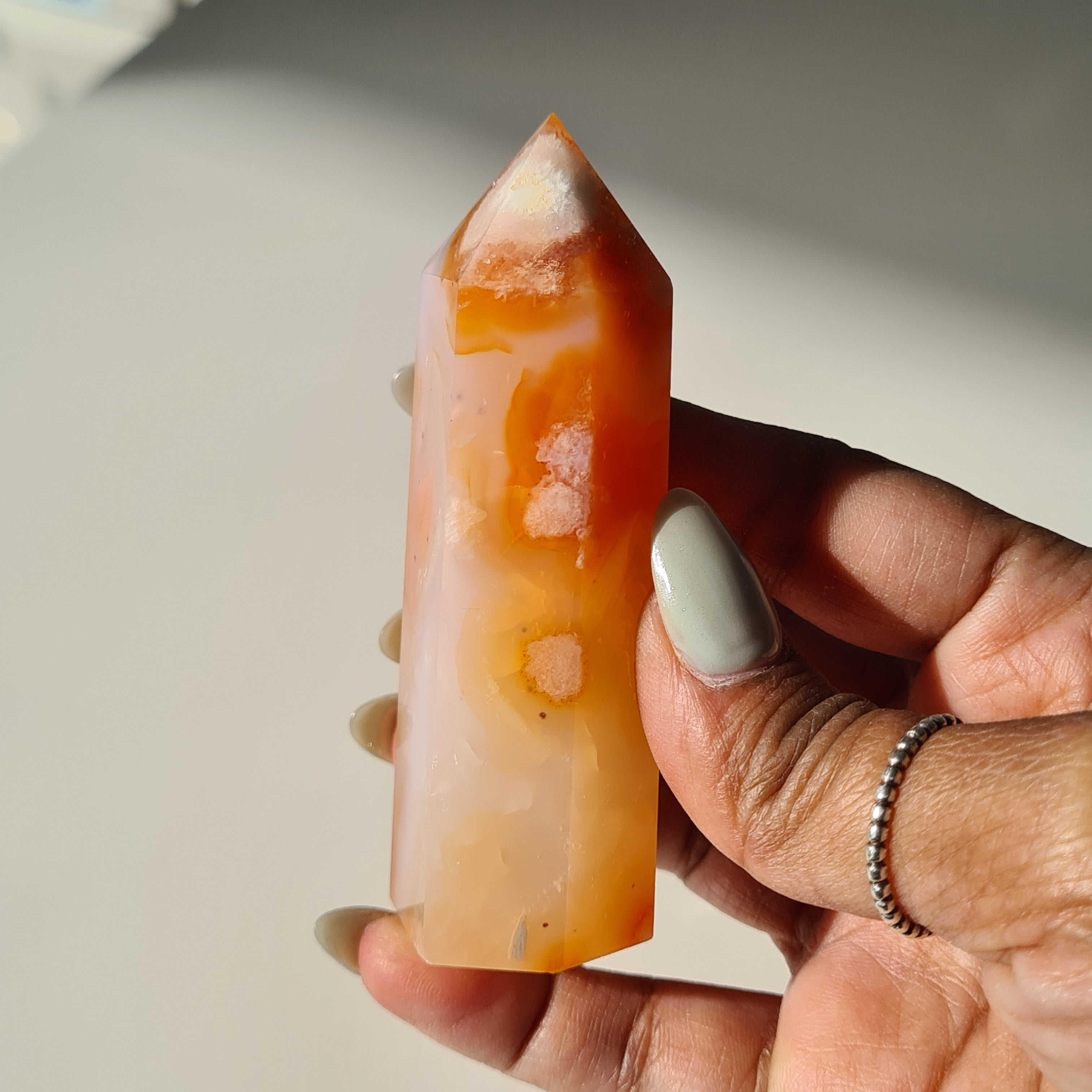 Flower Agate Point | D | 7.8 cm tall