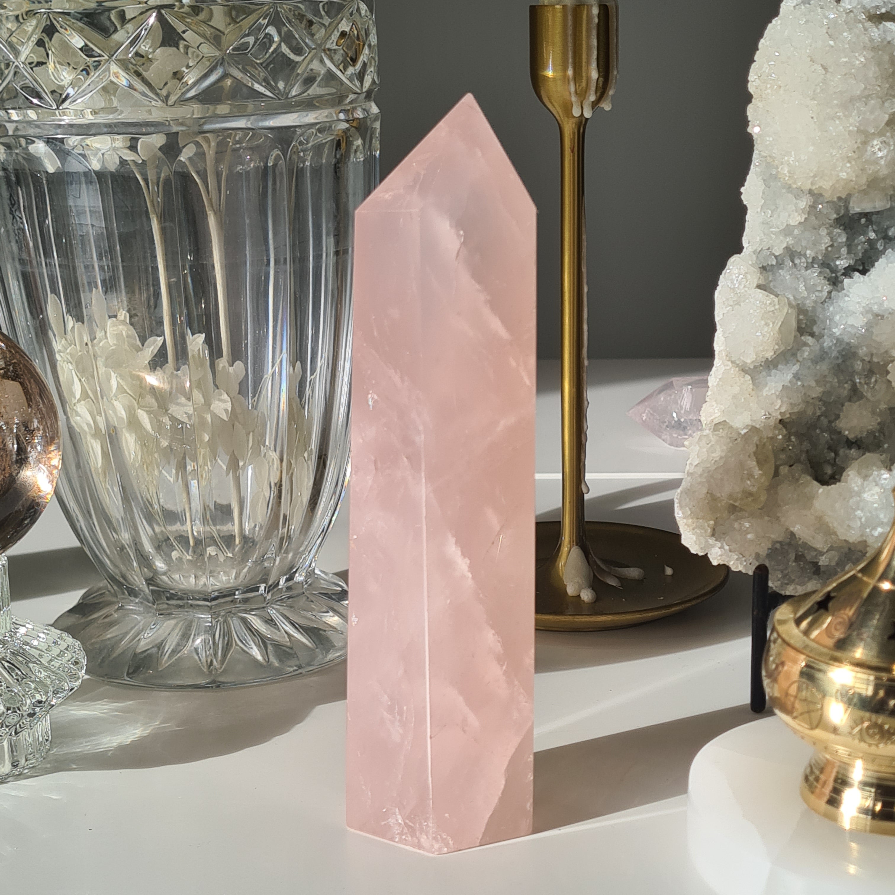 Rose Quartz Tower | Venus | 18 cm | Natural