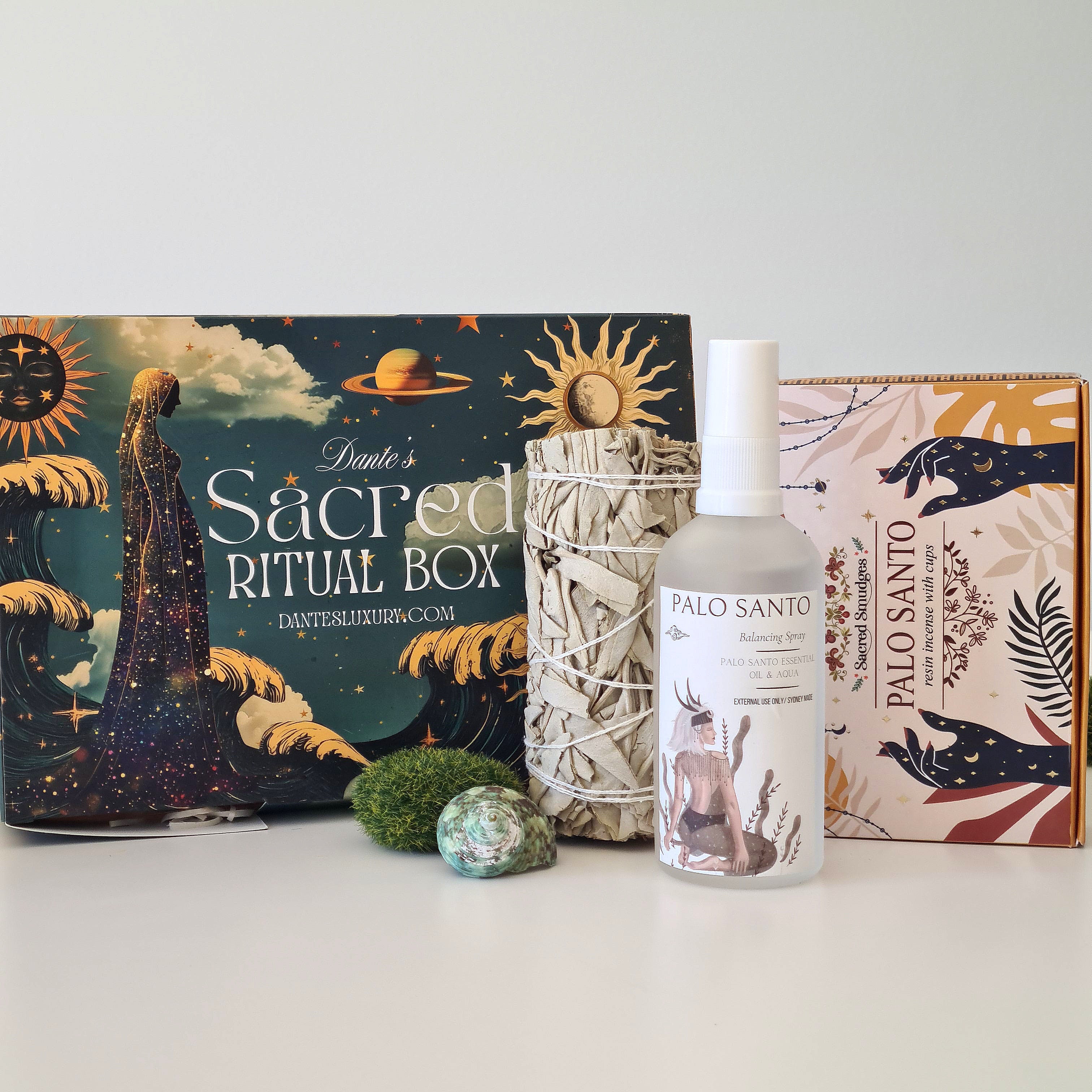 Palo Santo Ritual Kit | Palo Santo Mist, Palo Santo Smudge Cups & Sage Smudge Stick