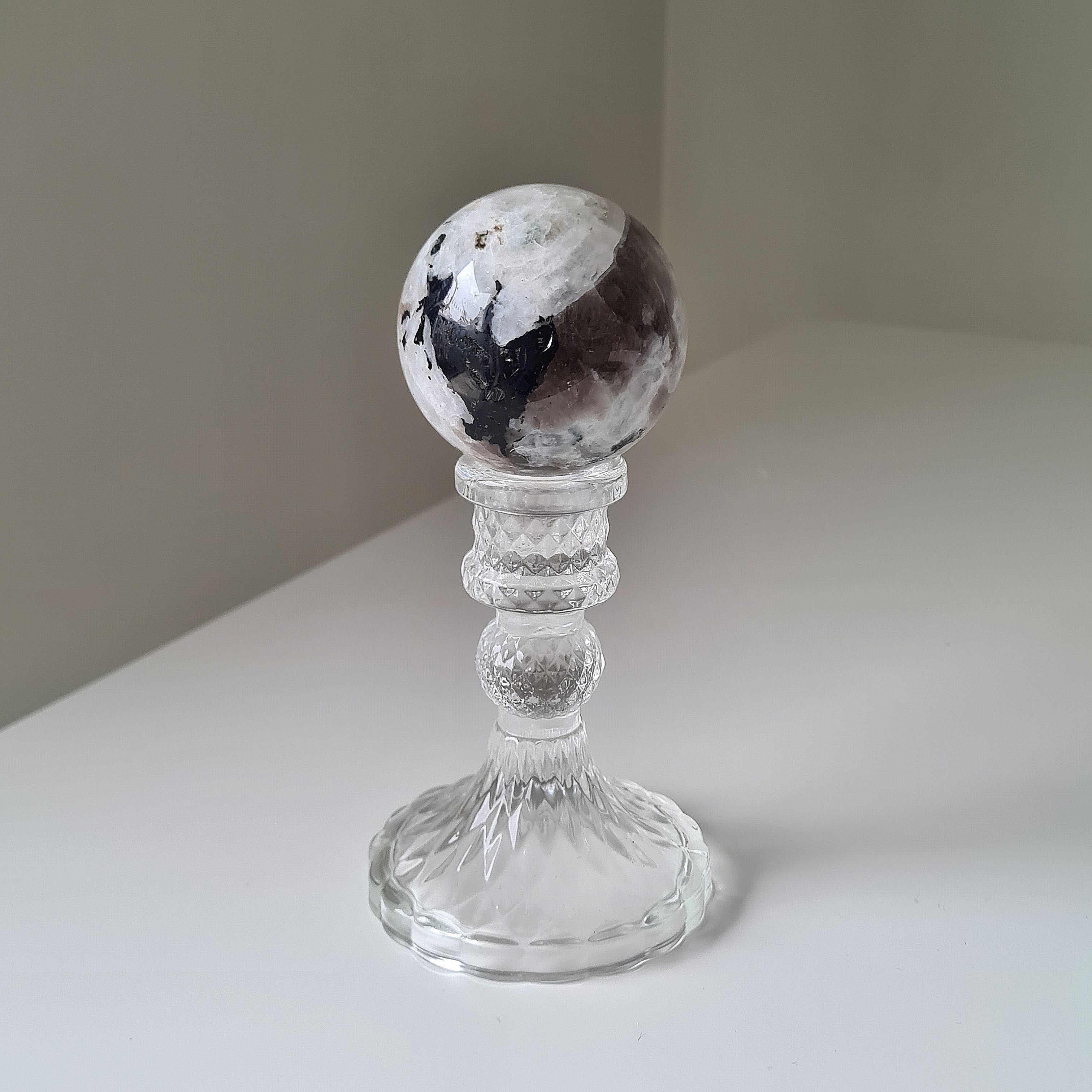Moonstone 🌙 Sphere with stand | B | 5.8 cm Sphere