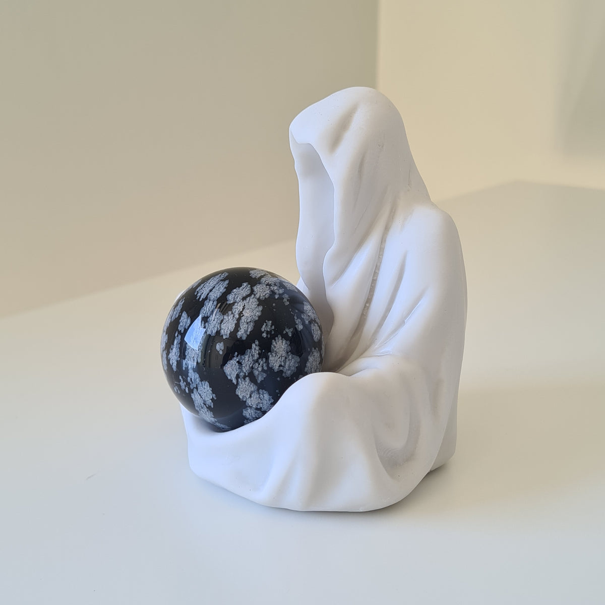 Gate Keeper with Snowflake Obsidian Sphere