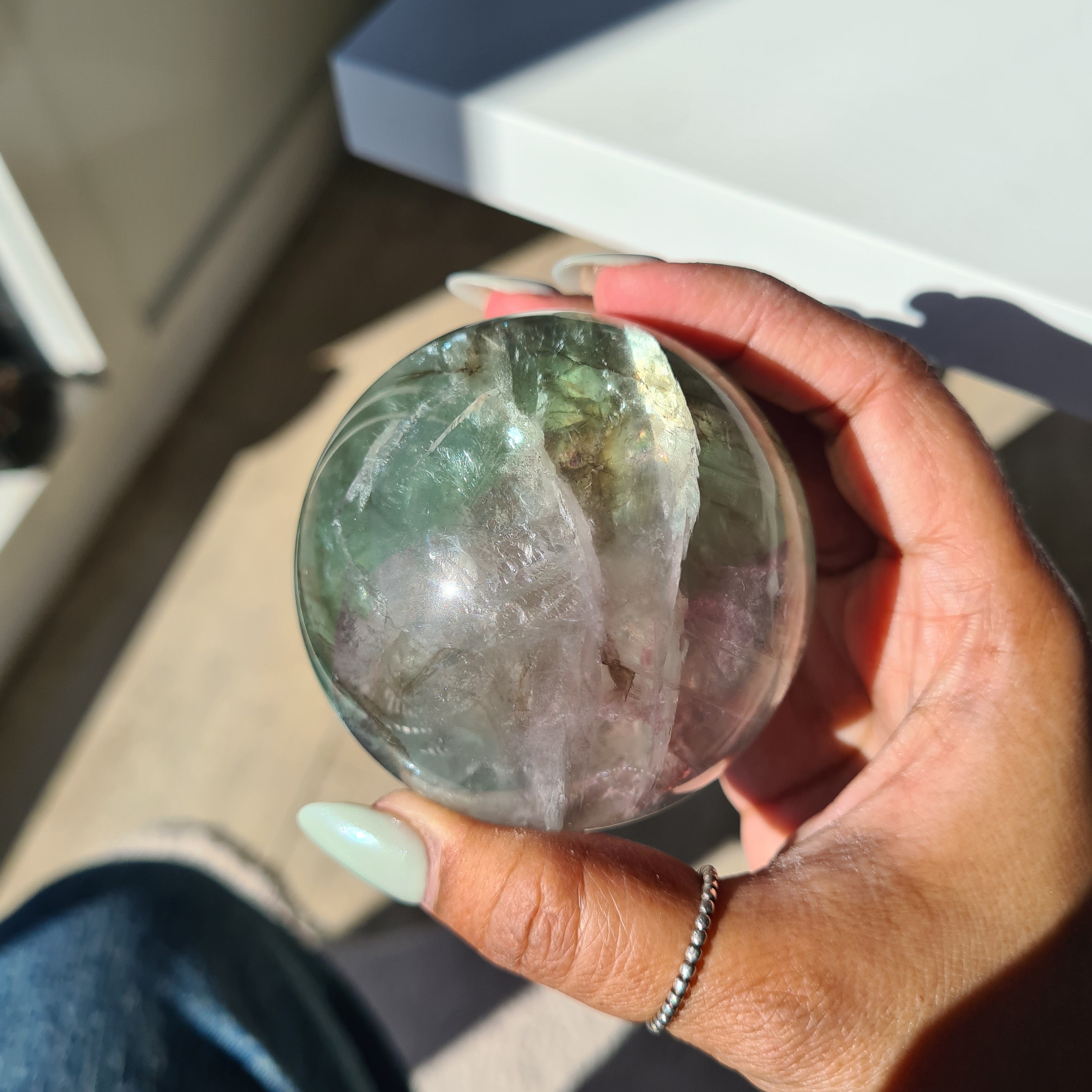 Fluorite Crystal Sphere with stand | A | 450 g