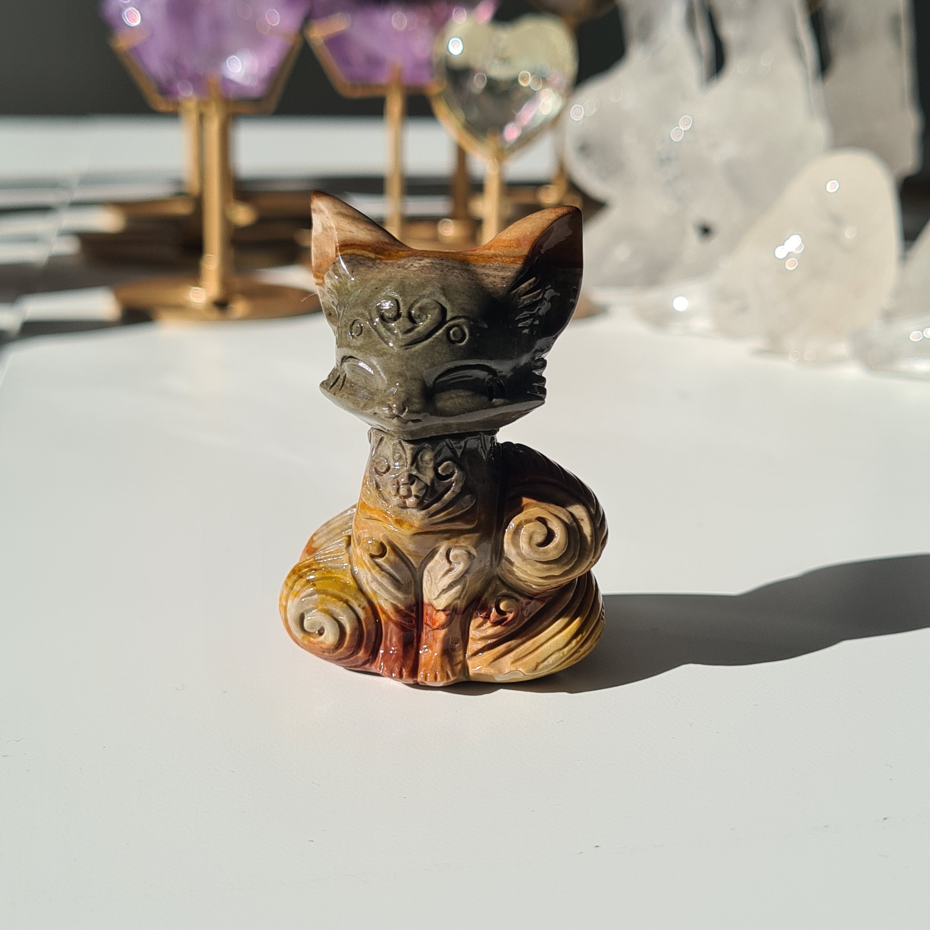 Alashan Agate Fox Carving |  Small Size | 5.1 cm