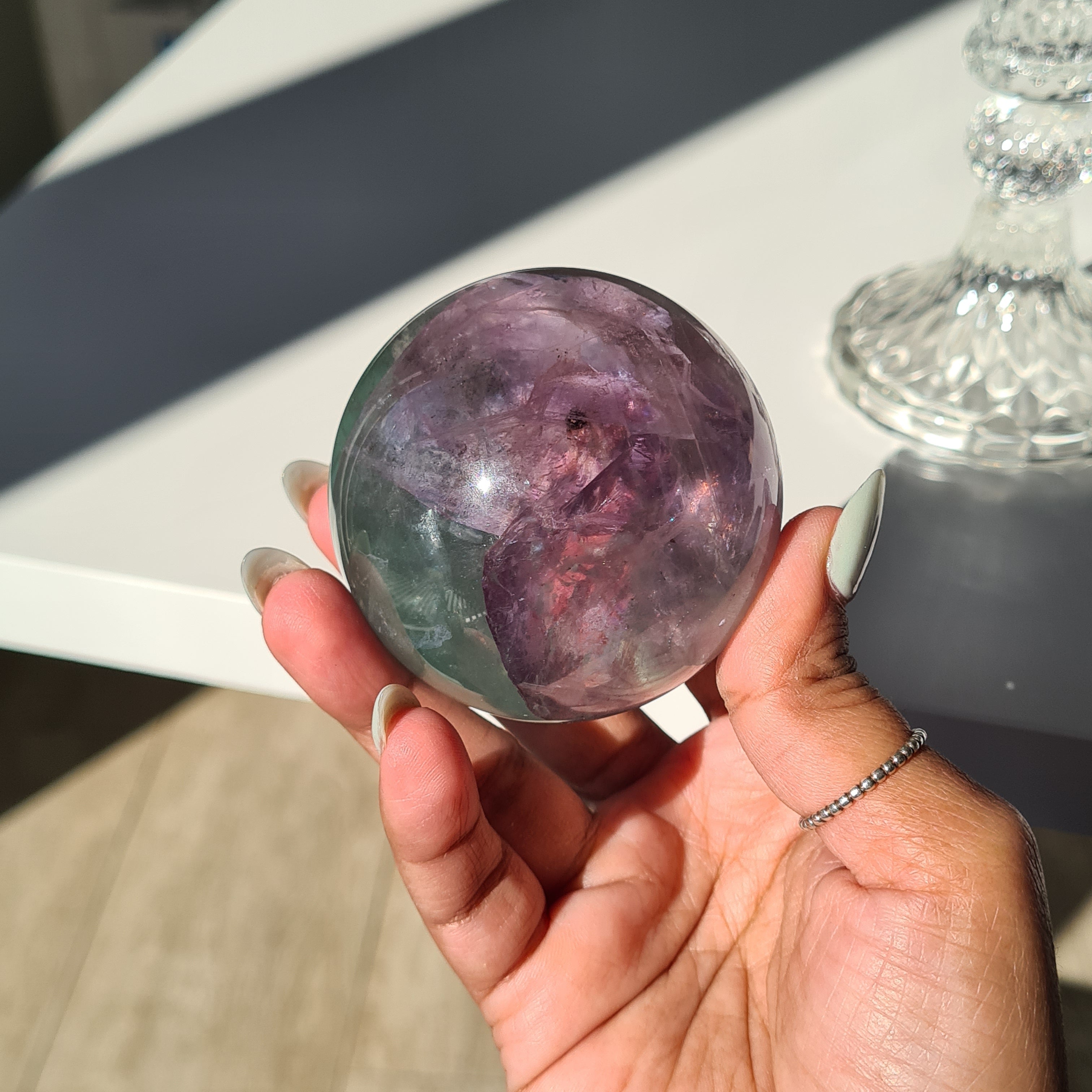 Fluorite Crystal Sphere with stand | C | 345 g