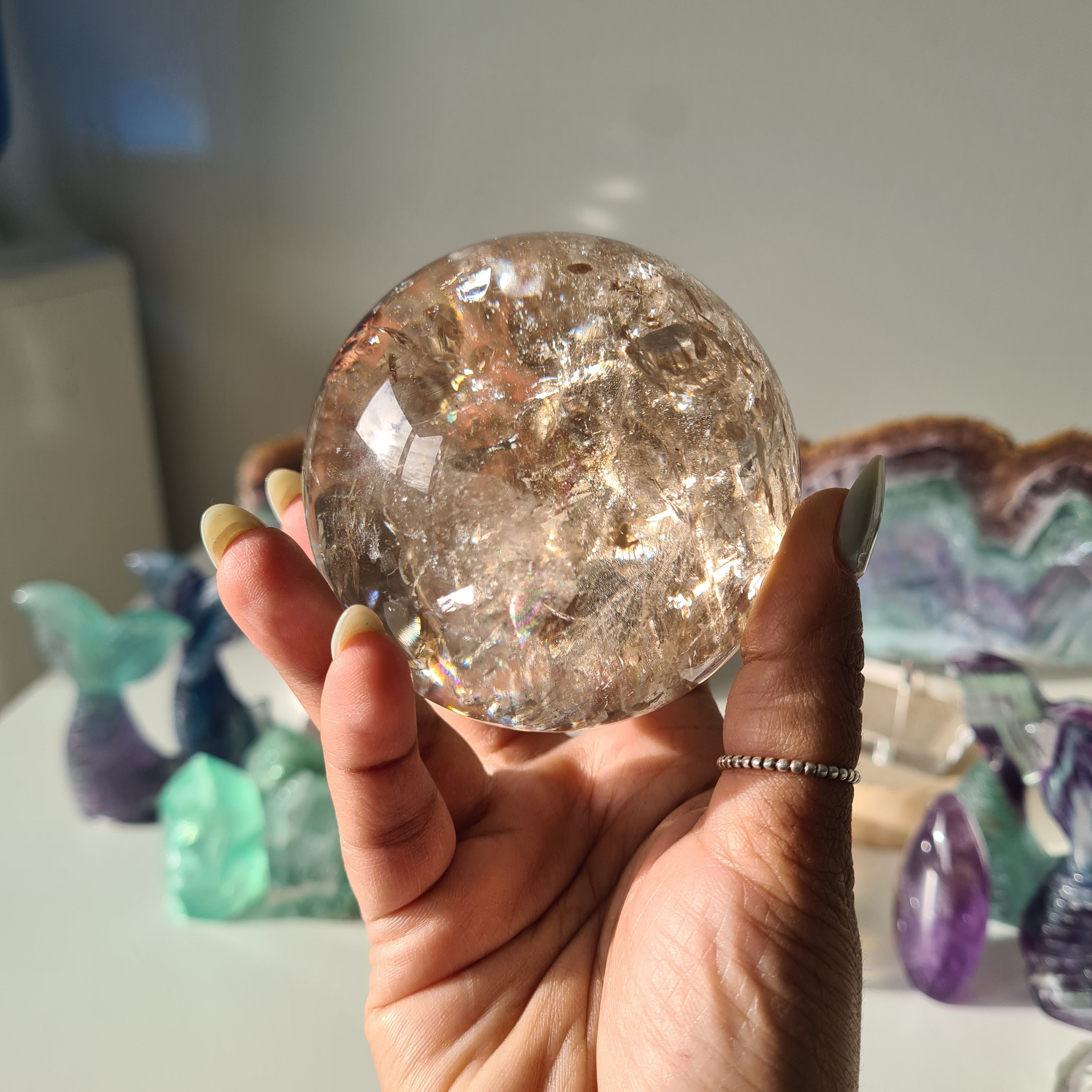 Smokey Citrine Sphere with stand | 600 | 1B