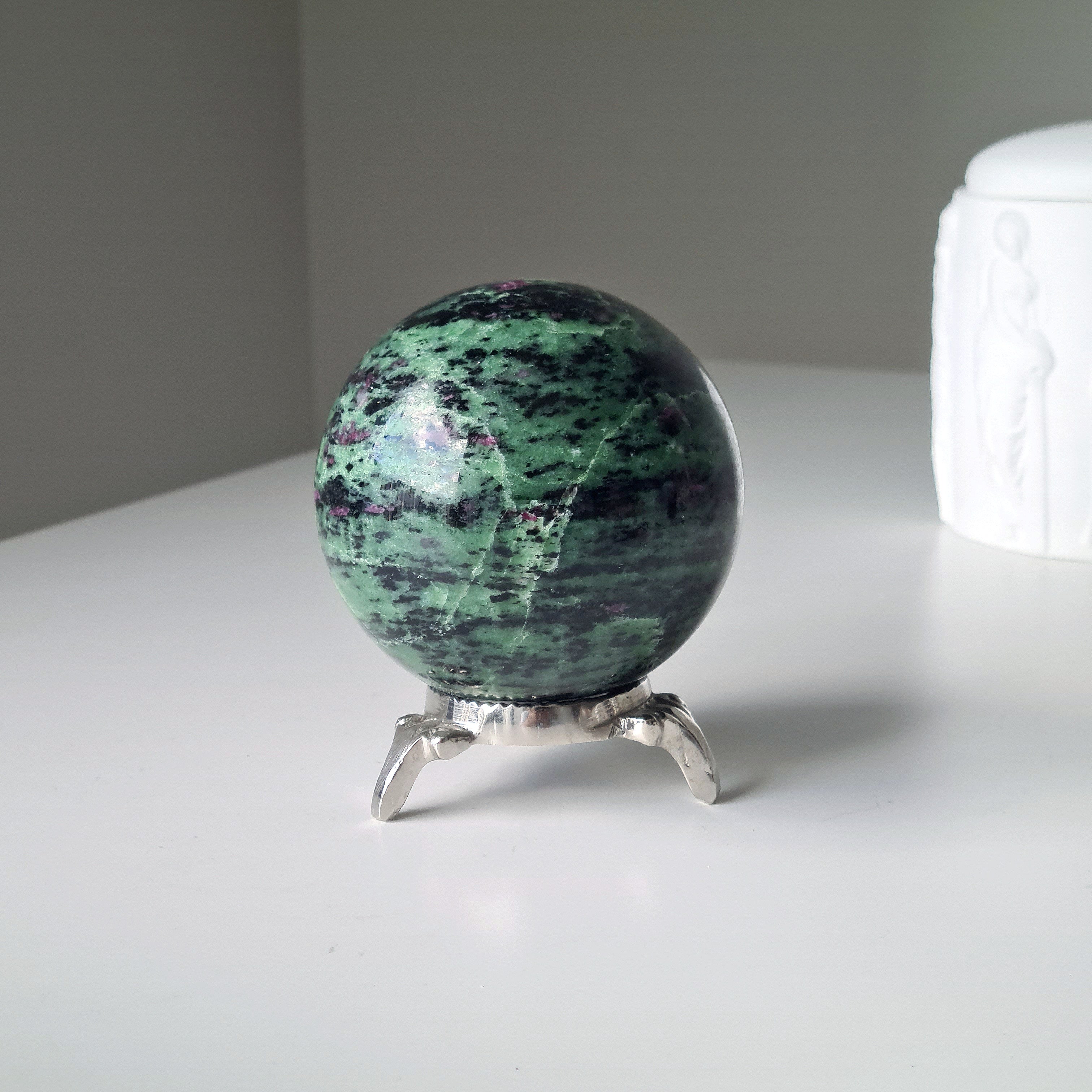 Ruby In Zoisite With Metal Stand