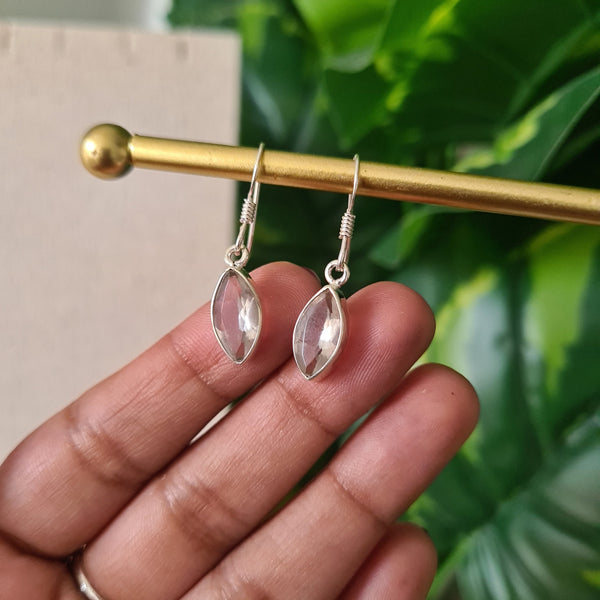 Clear Quartz Earrings | 925 Sterling Silver | Athena