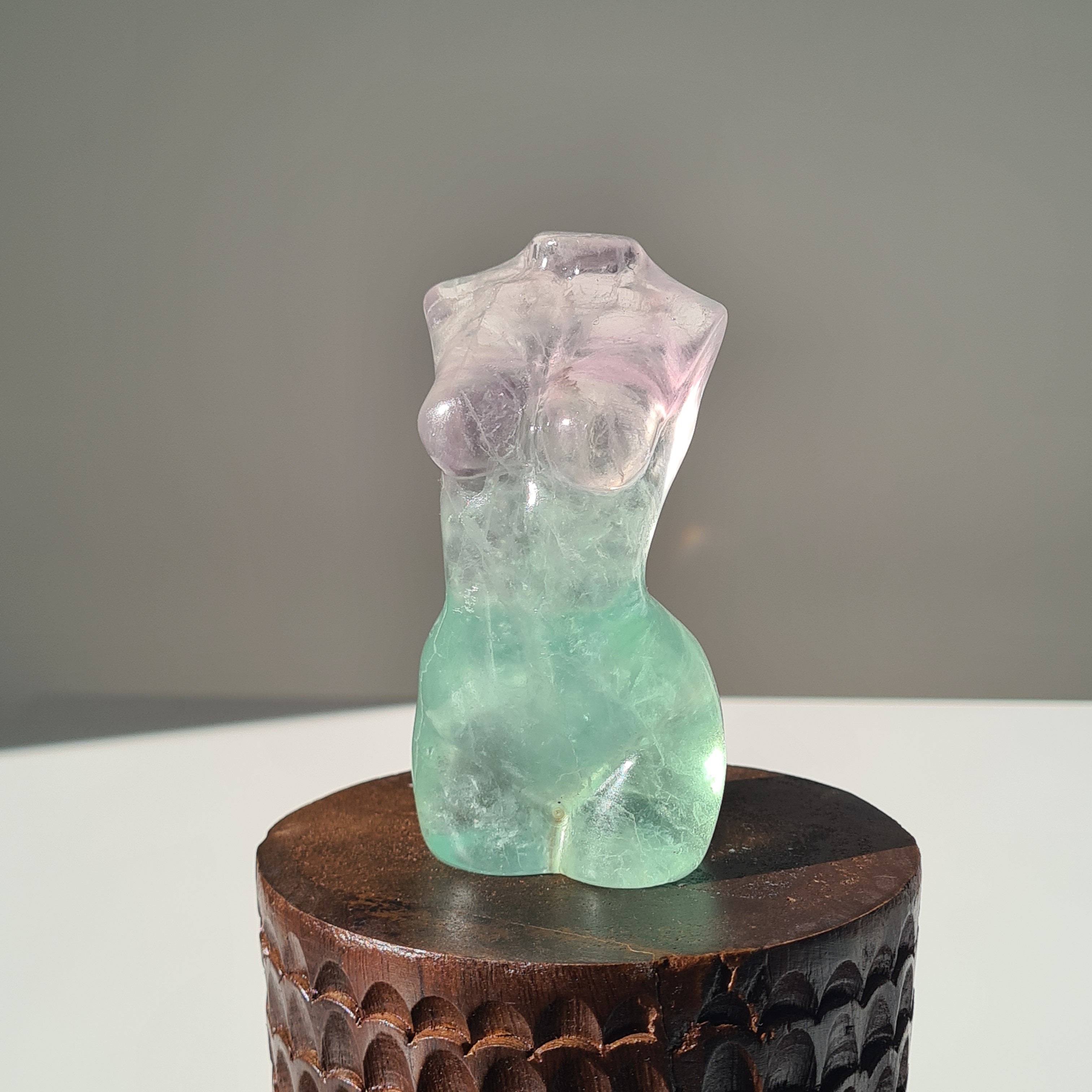 Fluorite Crystal Goddess | G | 300 g | light apple green in naked eyes
