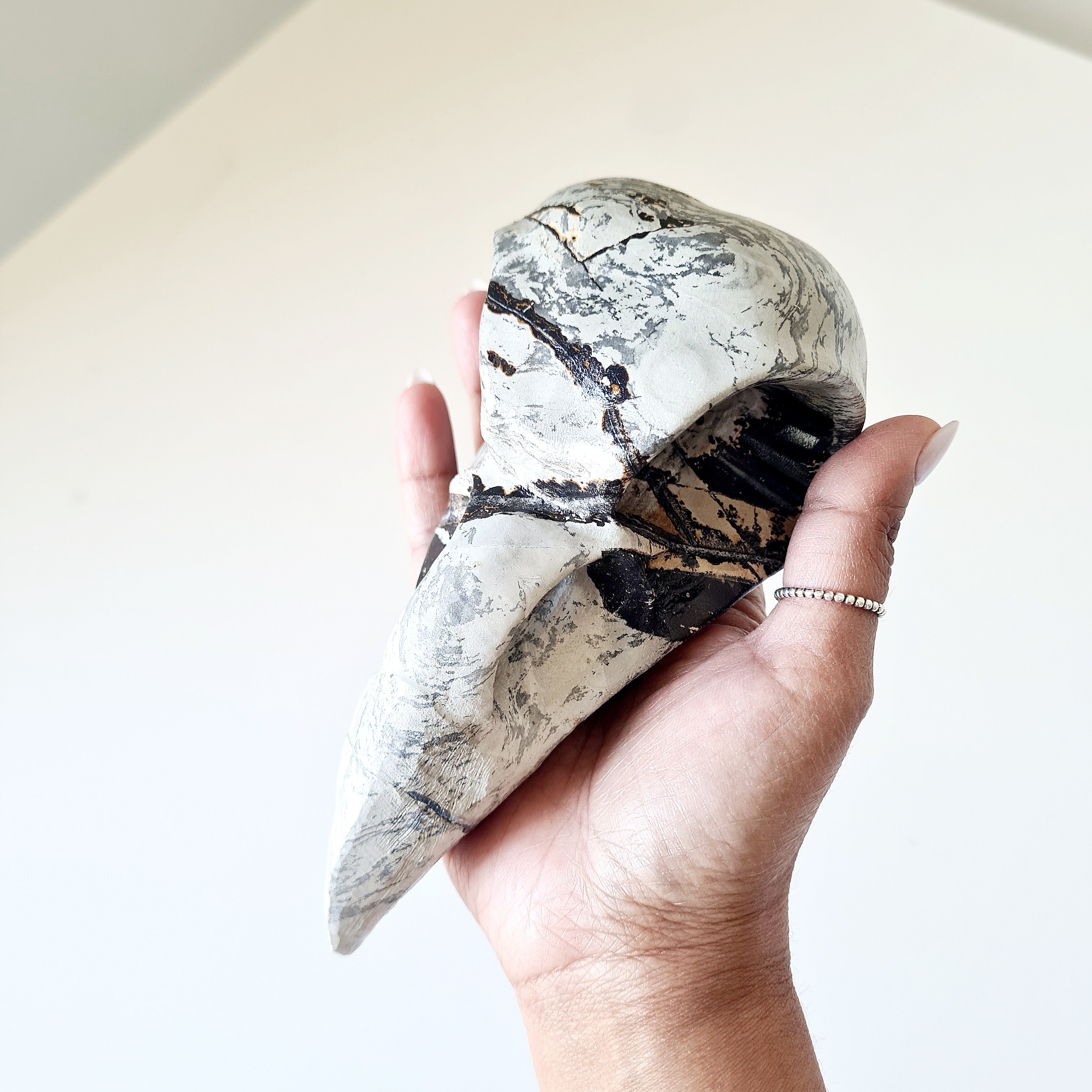 Mystic Picture Jasper Raven Skull | 14 cm | 400 g