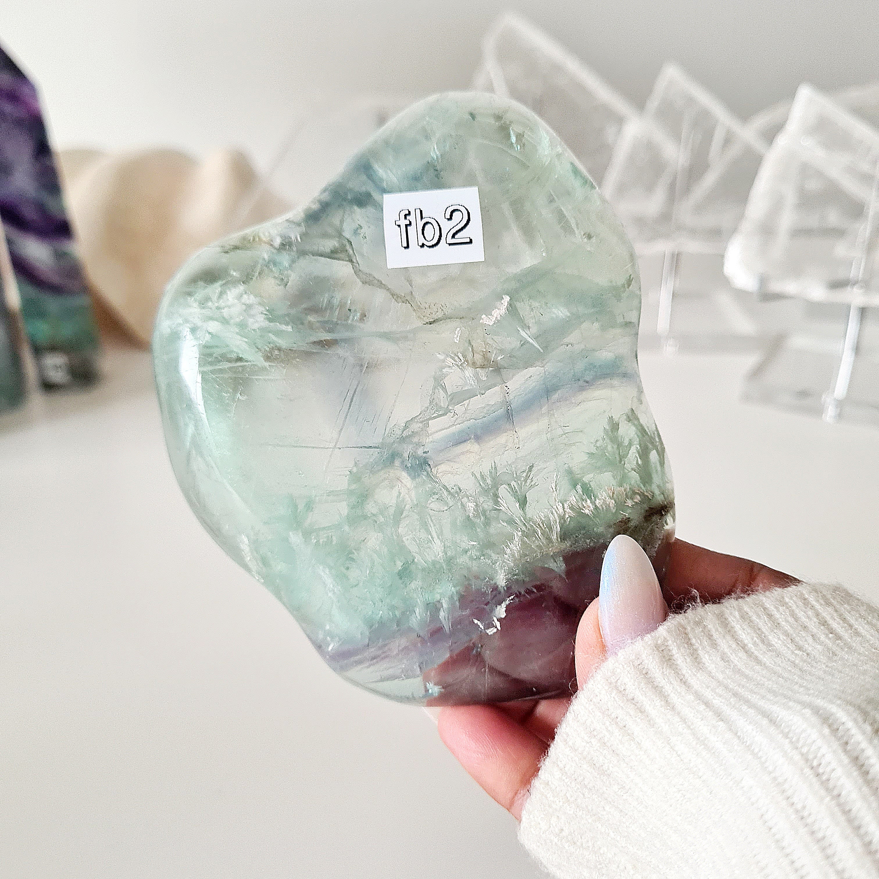 Feather Fluorite Crystal Bowl | fb2 | 190 g