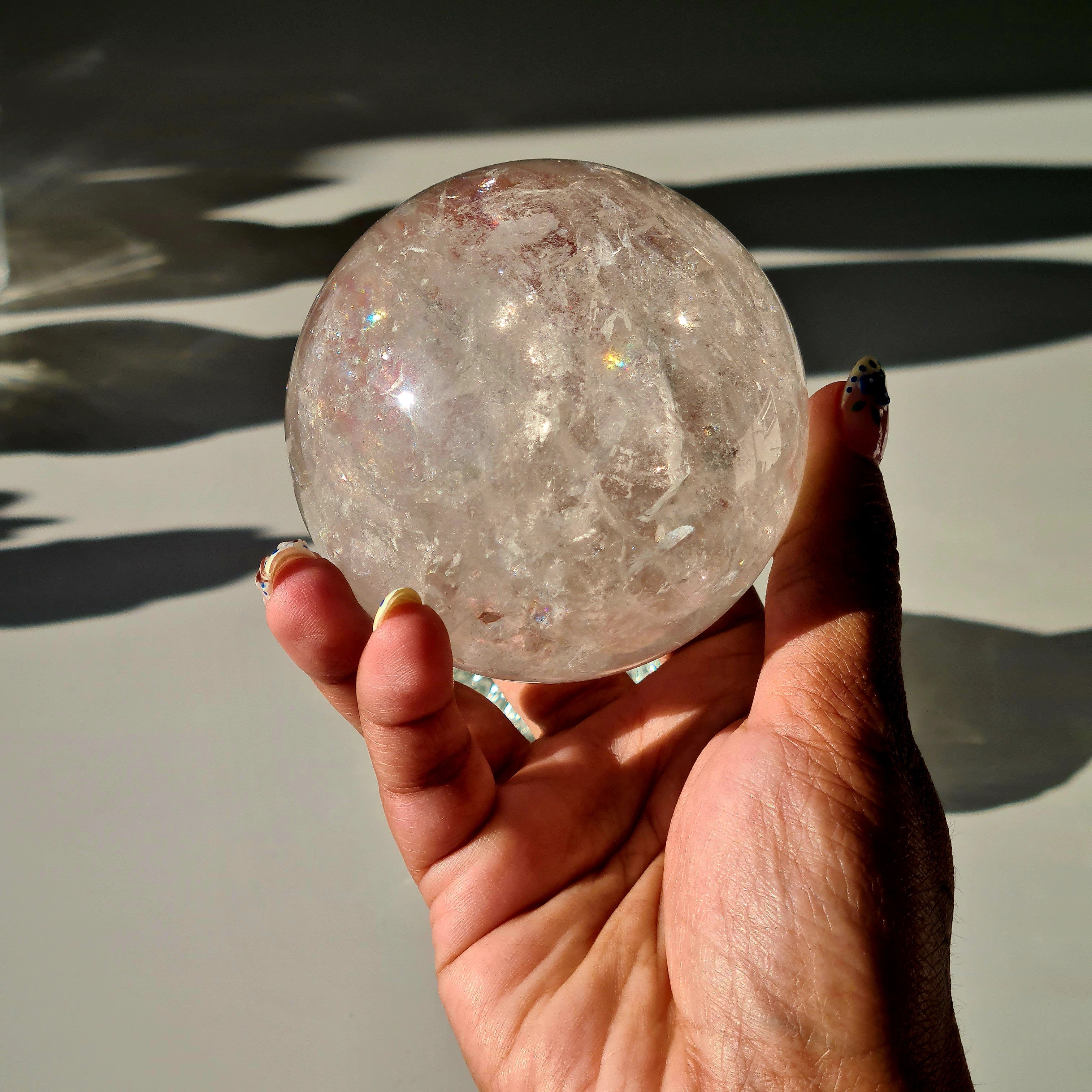 Clear Quartz Sphere With Stand | 7.3 cm
