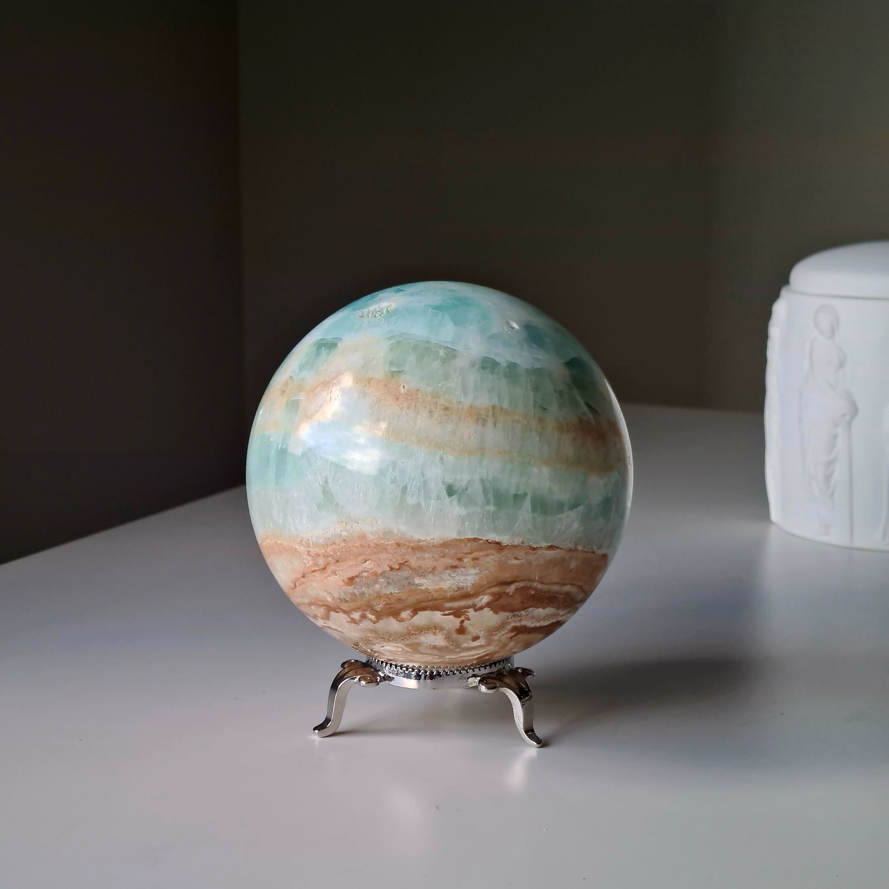 Carribean Calcite Sphere With Metal Stand | 9.6 cm | 1.4 kg