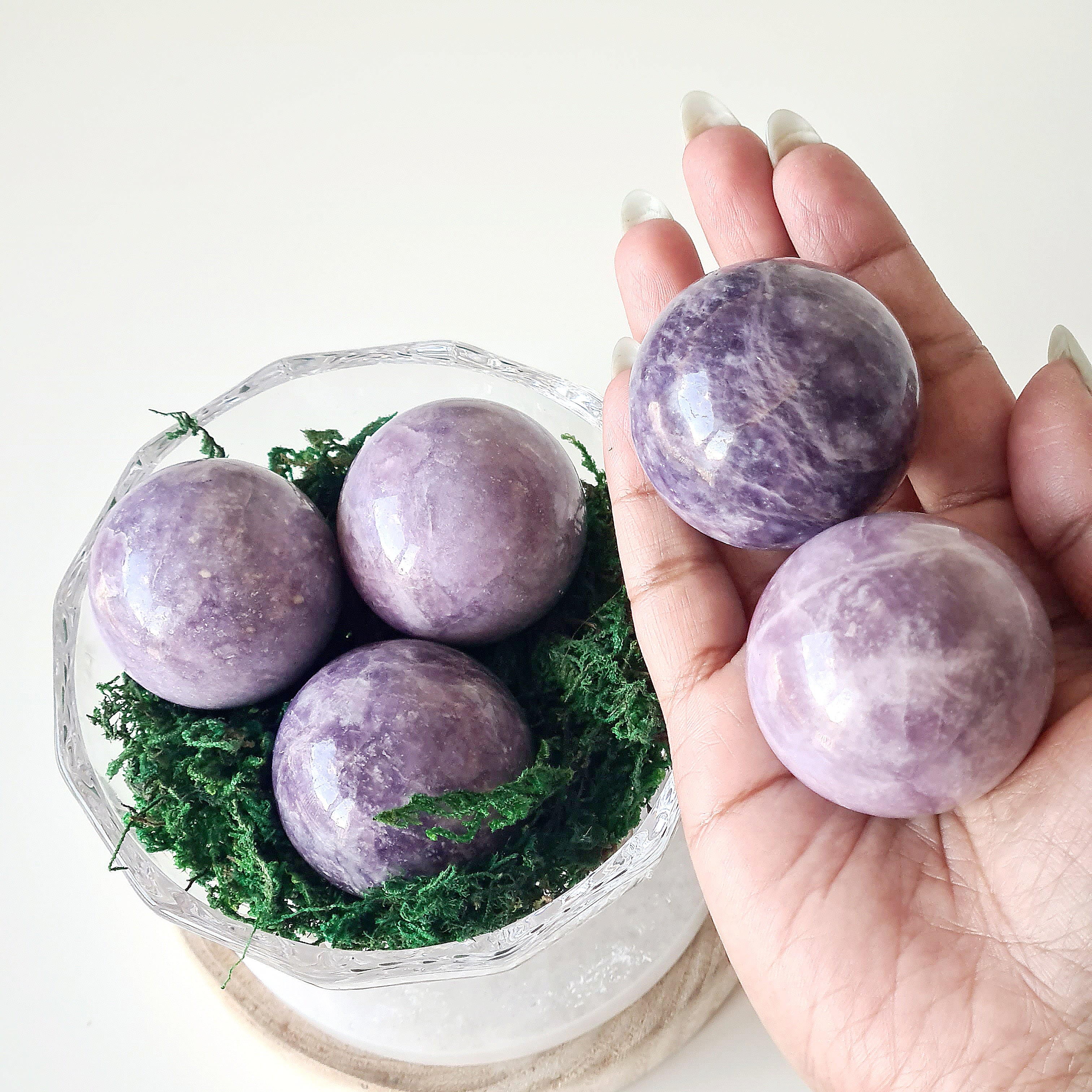 Lepidolite Sphere | 1 Piece | Appx 3.5 cm