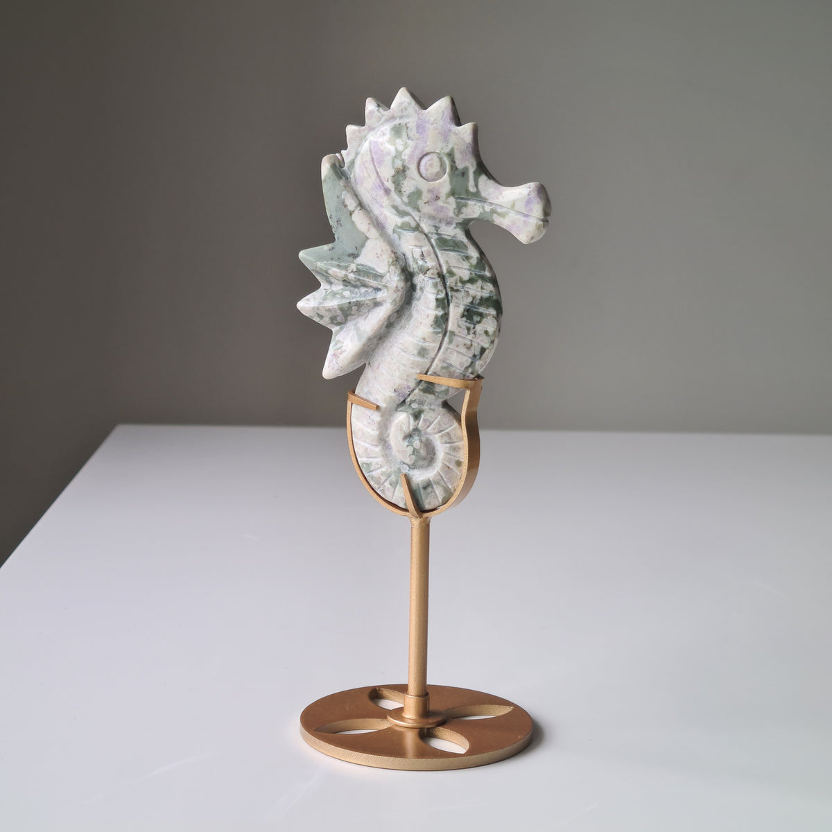 Sea Horse On Stand | Peace Jade Crystal | B