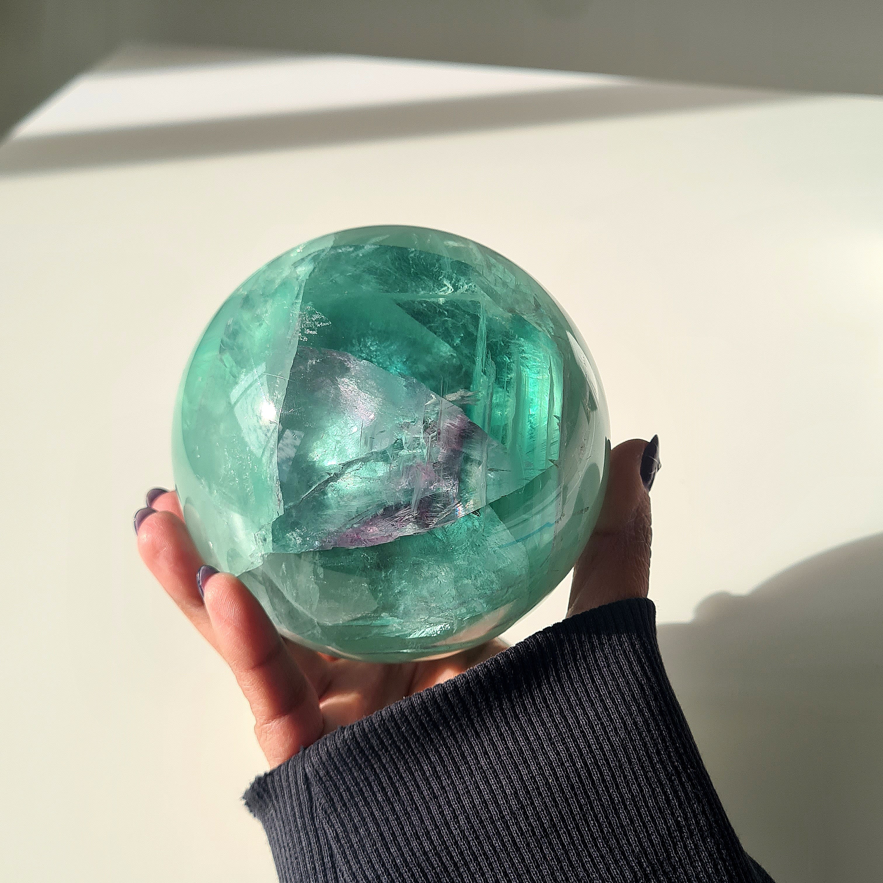 Fairy Dream Frozen Lake Fluorite Sphere | Appx 1.7 kg