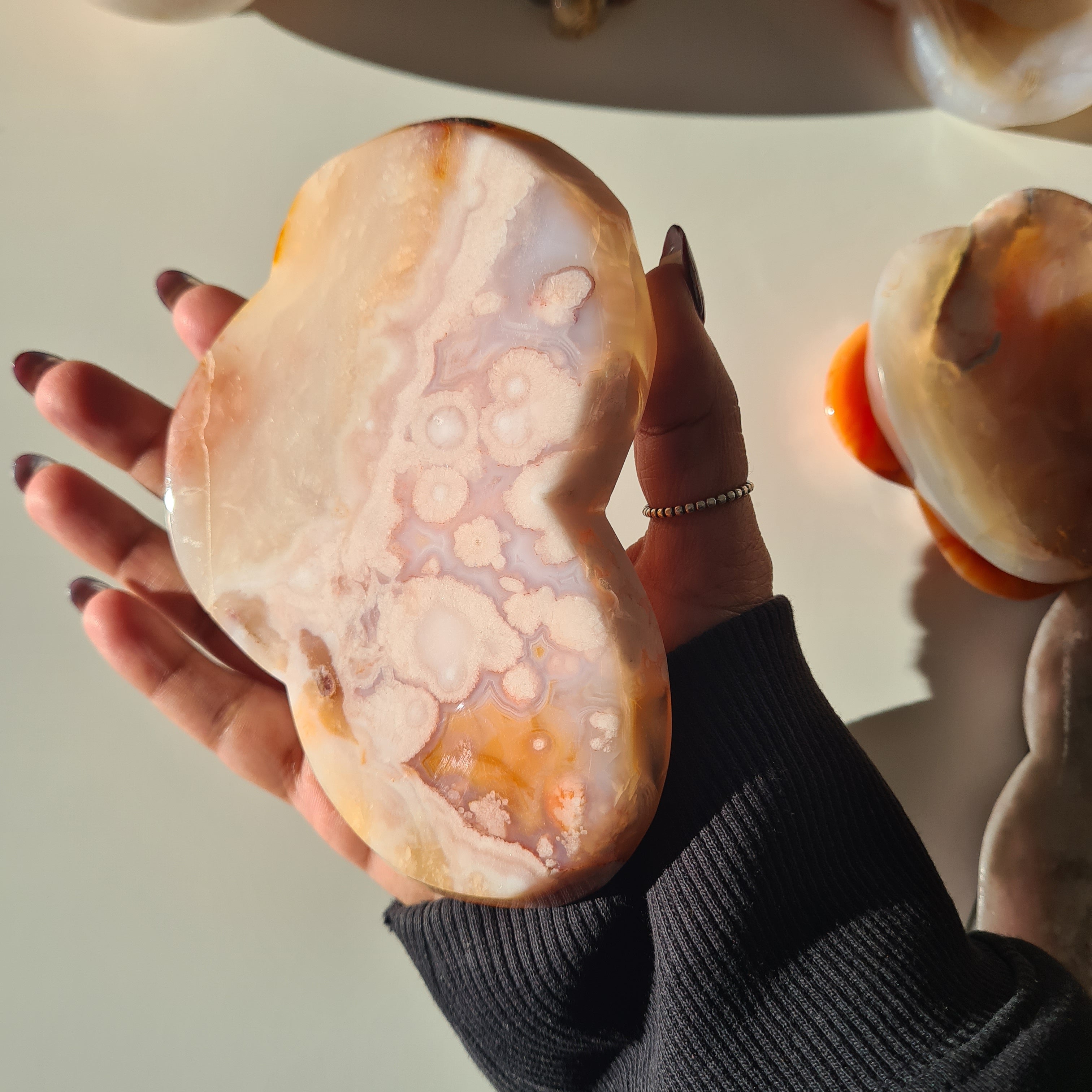 Carnelian Flower Agate Bowl | E | 13.5 cm