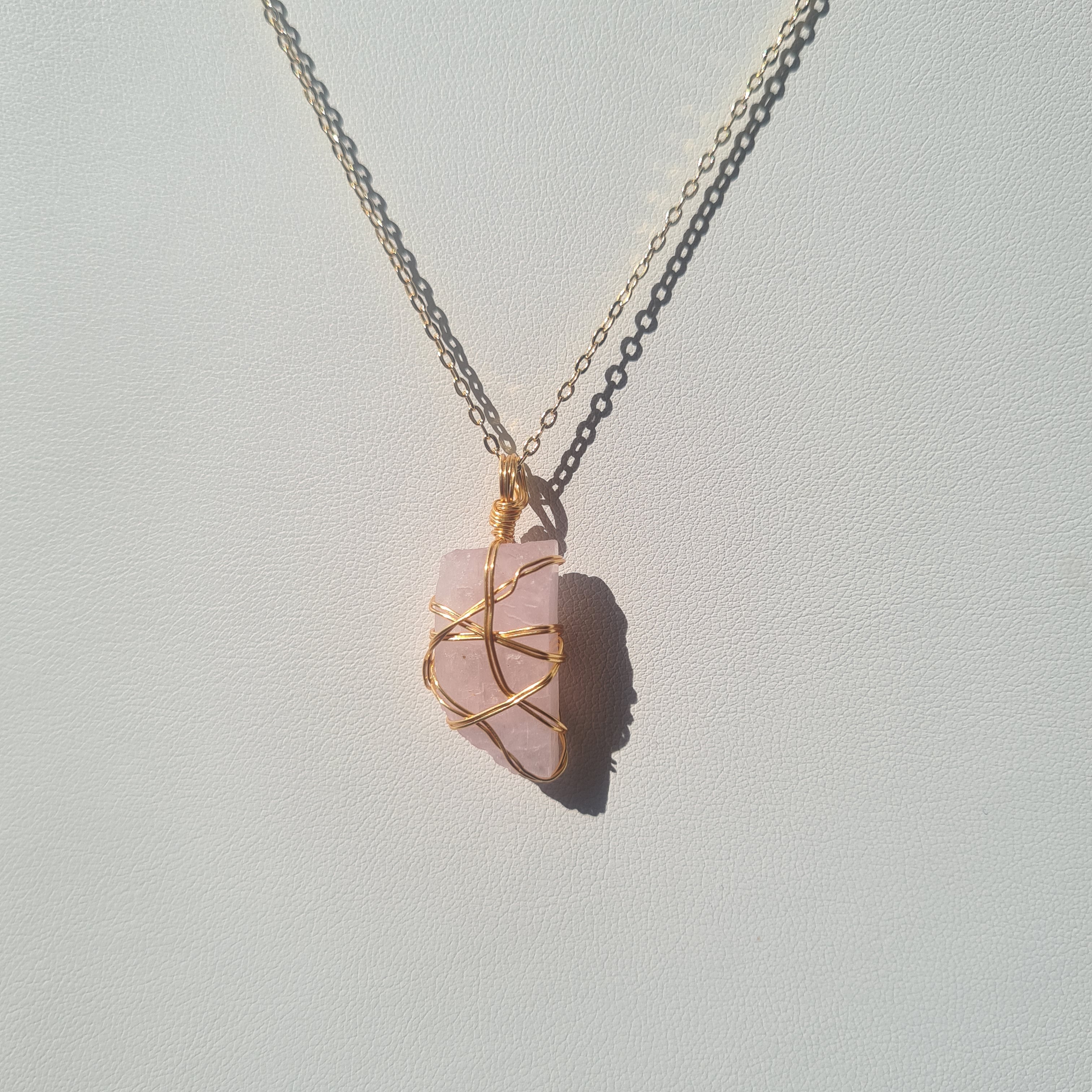 Kunzite Necklace ~ Gold Tone