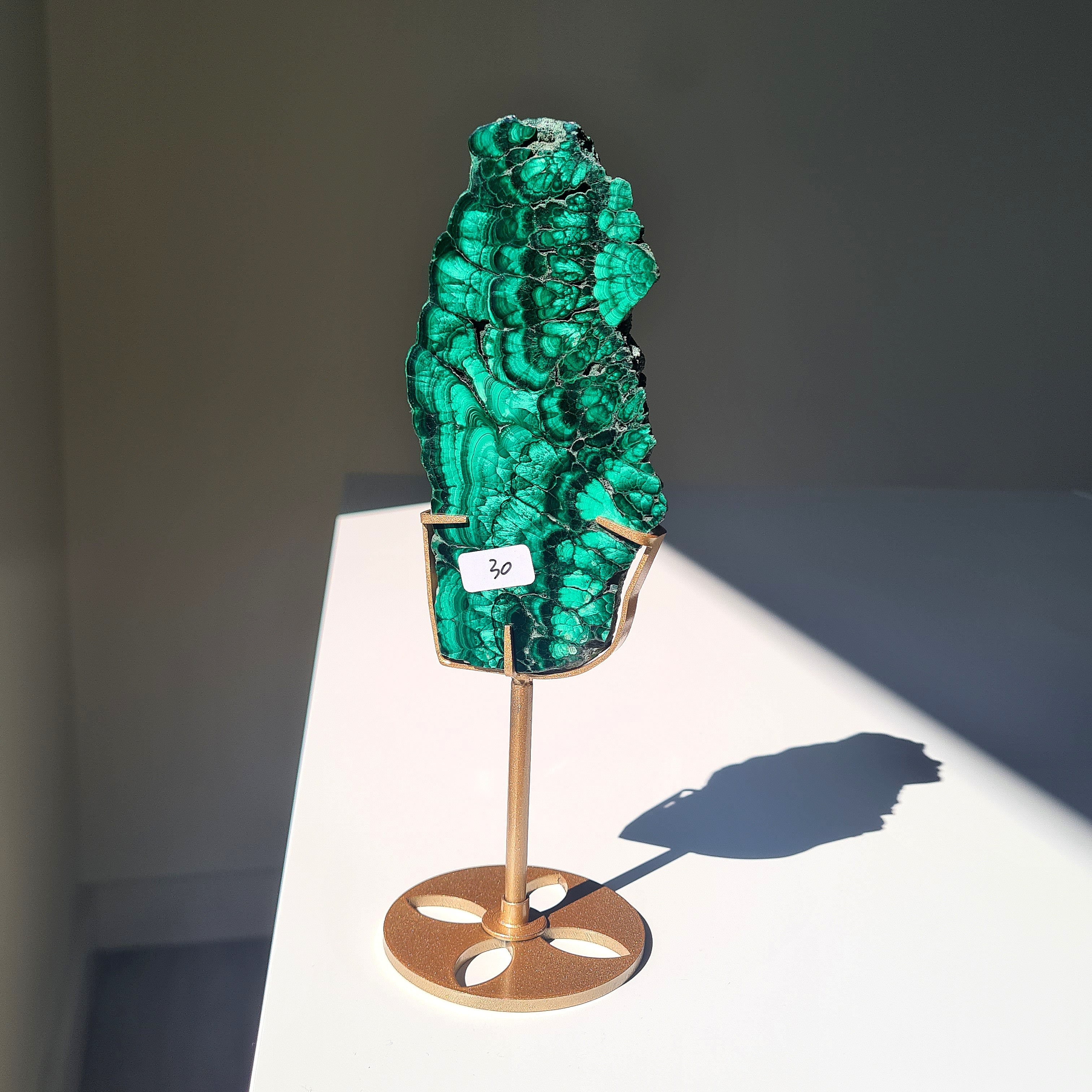 Malachite Crystal Portal | Custom Stand | Piece A