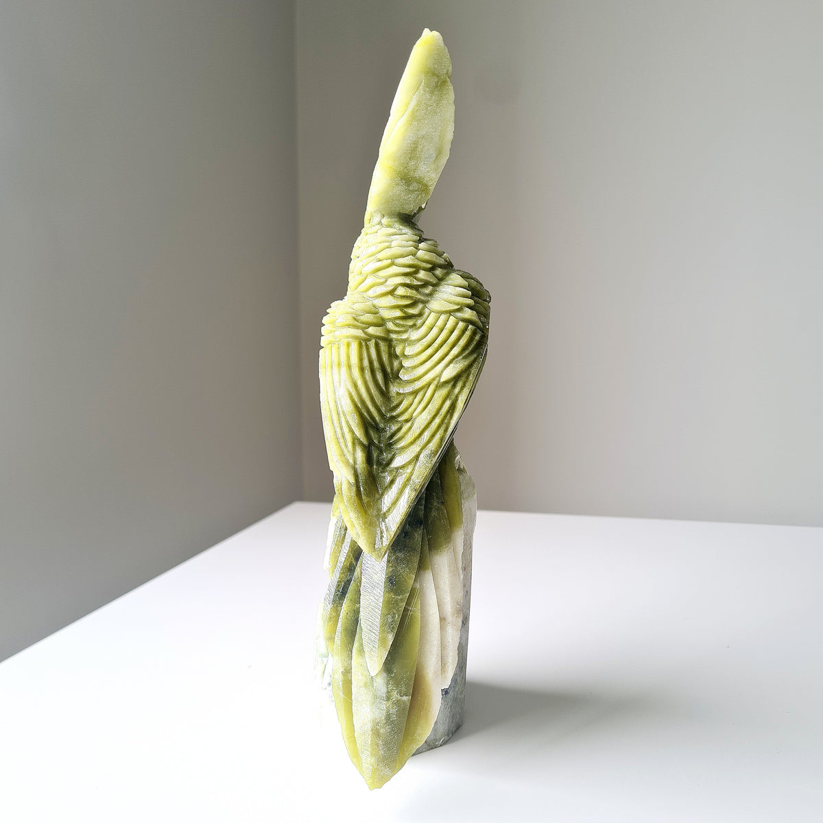 Jade Crystal Bird | 25 cm tall | Handcarved