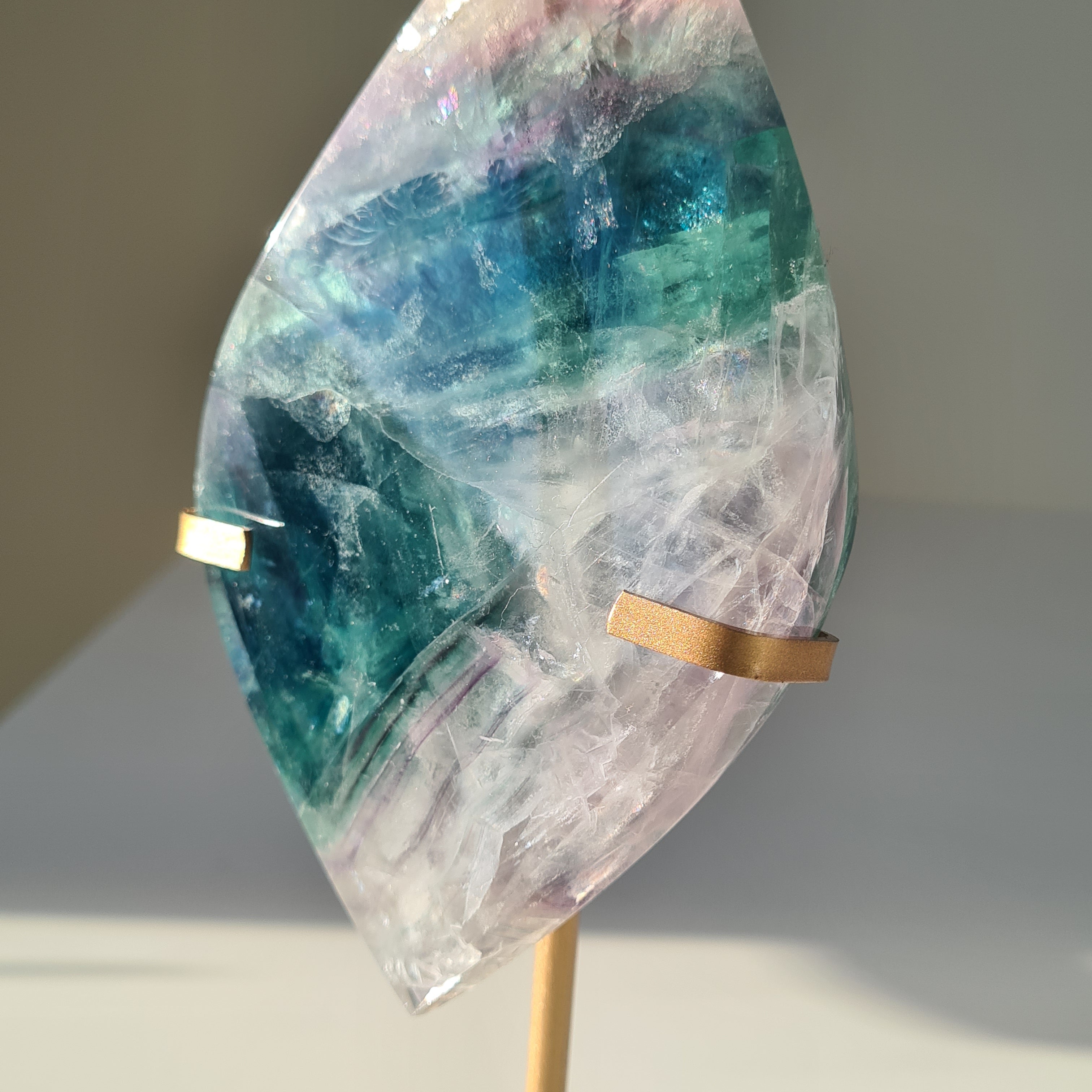 Dreamy Fluorite on Stand | Natural imperfections visible | 21.5 Cm tall with stand