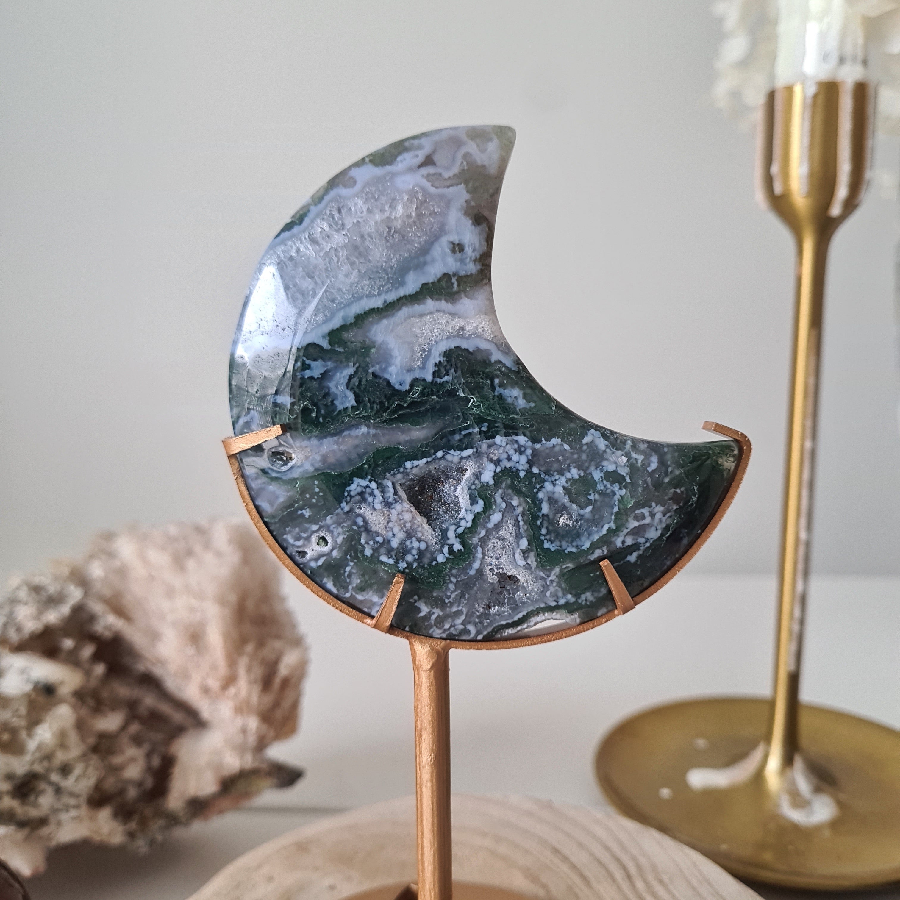 Moss Agate Luna 🌙 | 4 | 8 cm