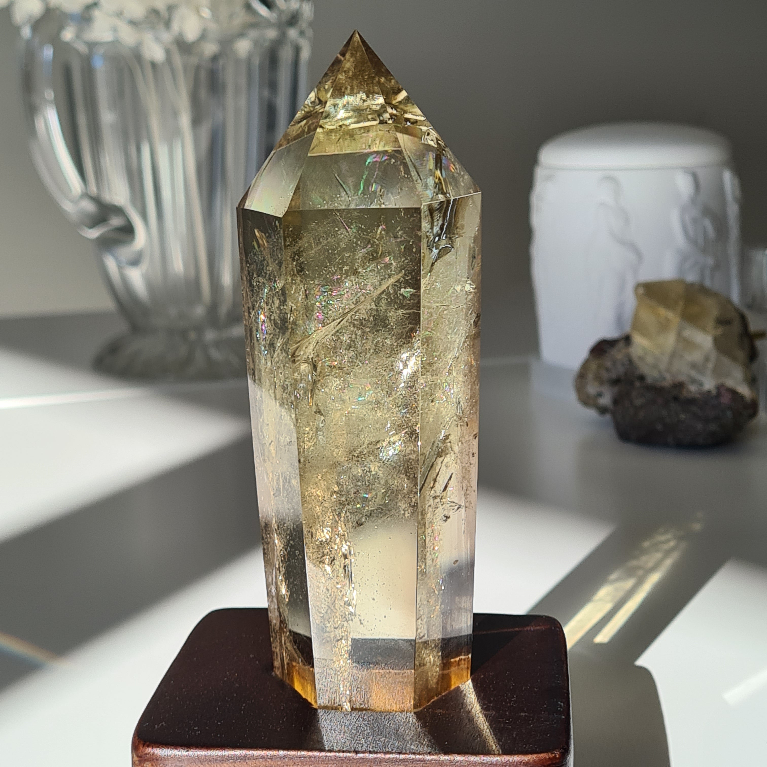 Smokey Citrine Tower |Rainbow Inclusions Crystal