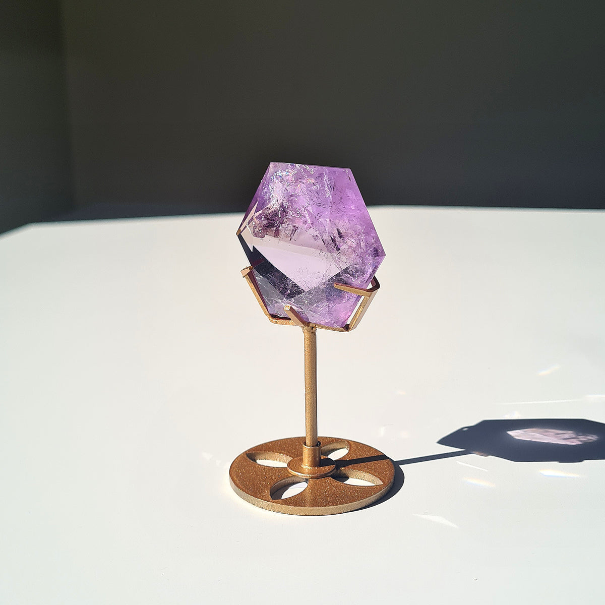 Amethyst Crystal Hexagon on stand | 3.9 cm Crystal