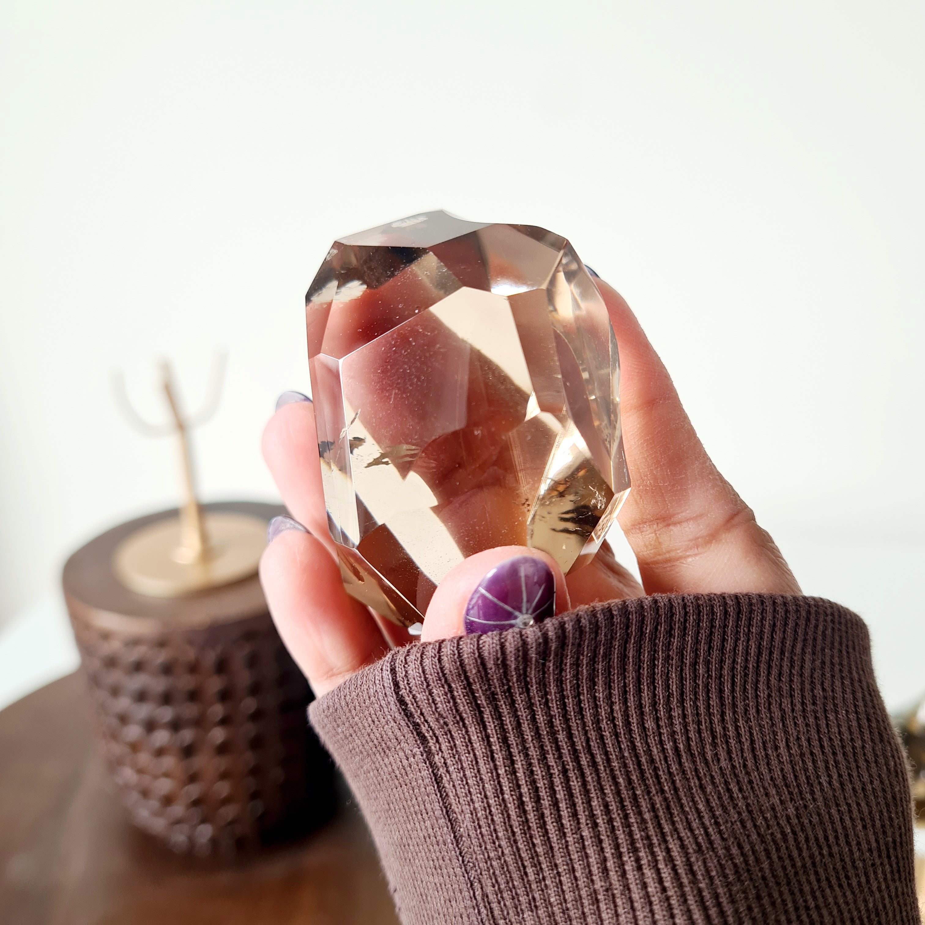 Smokey Quartz Free form on stand | 10.8 cm tall with stand | B