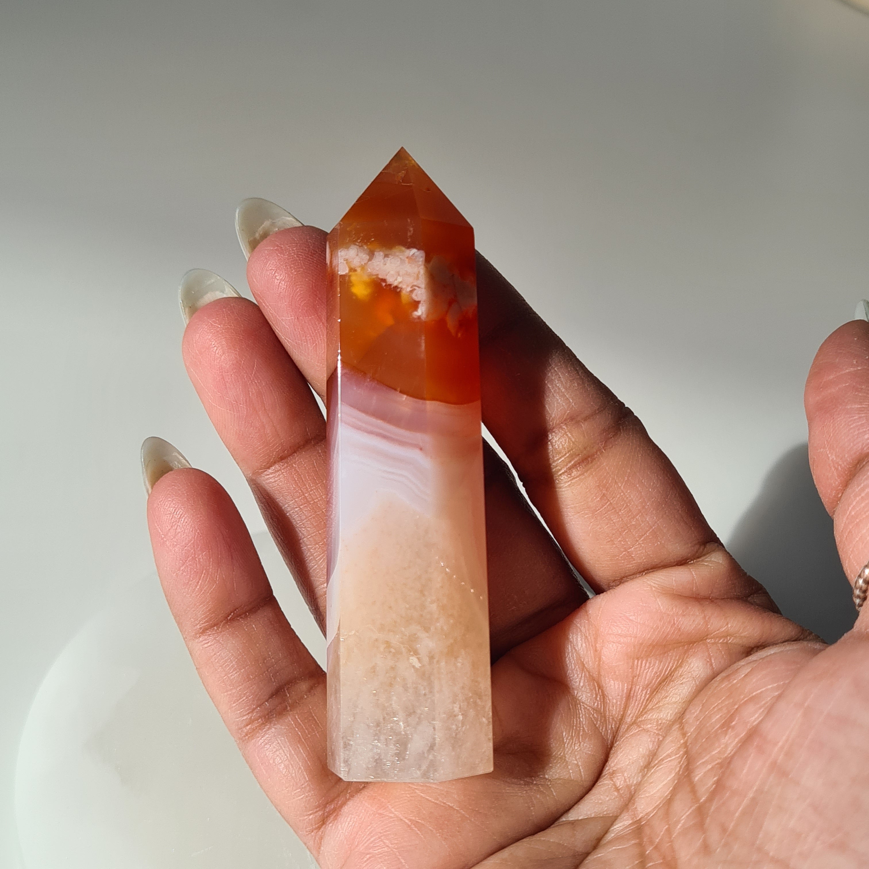 Flower Agate Point | B | 7.5 cm tall