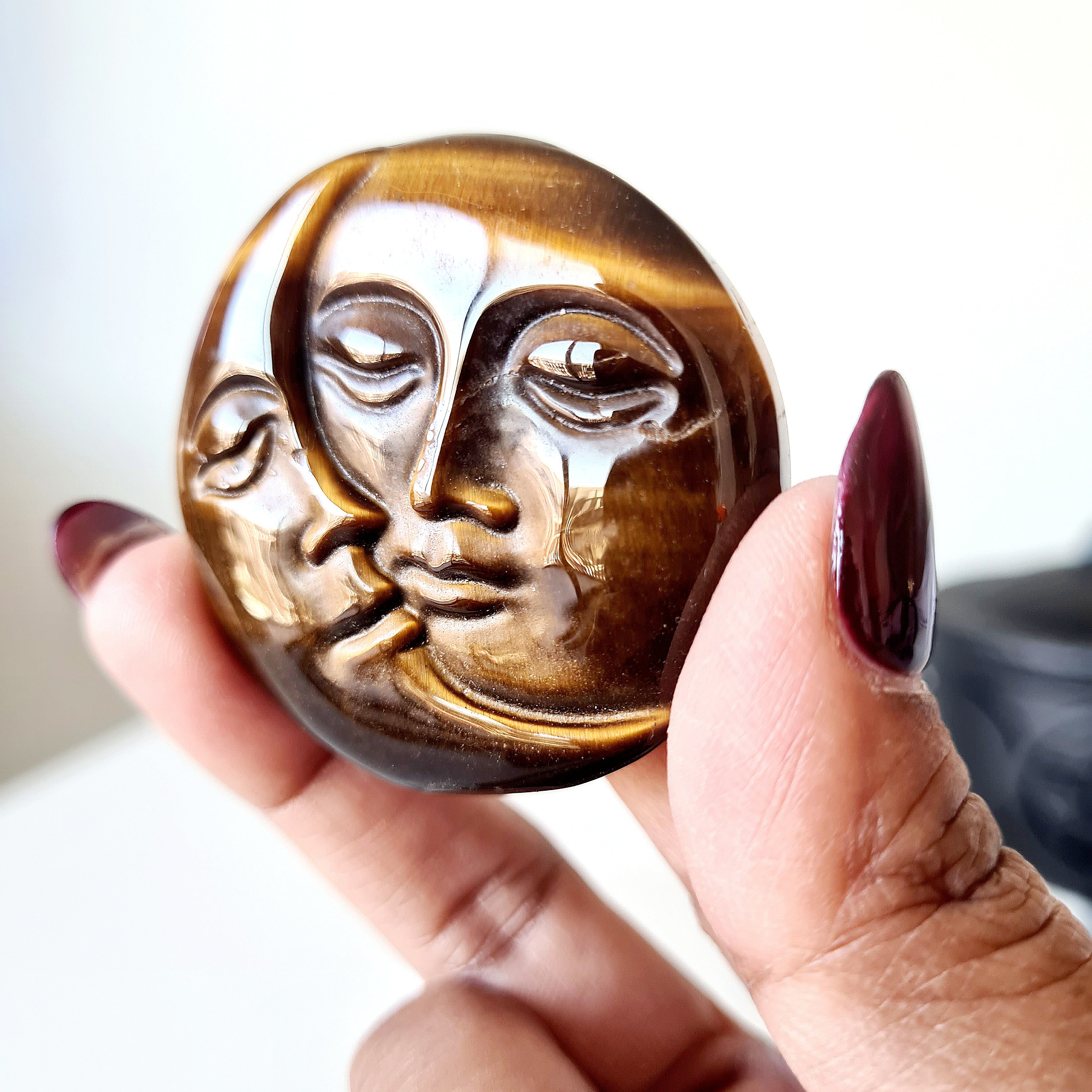 Tiger's Eye Sun Moon Coin | B