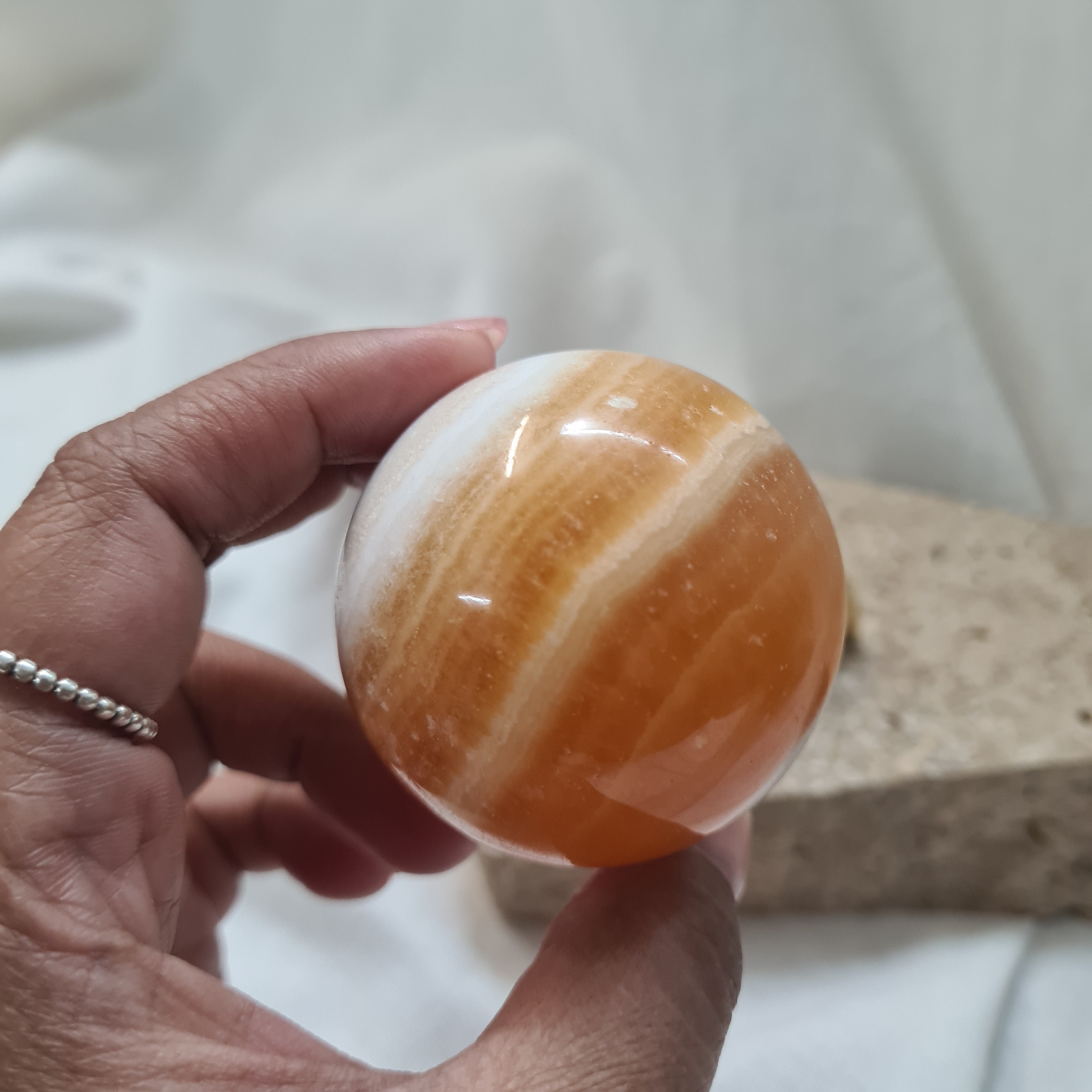 Orange Calcite 🍊 with brass stand | 168 g