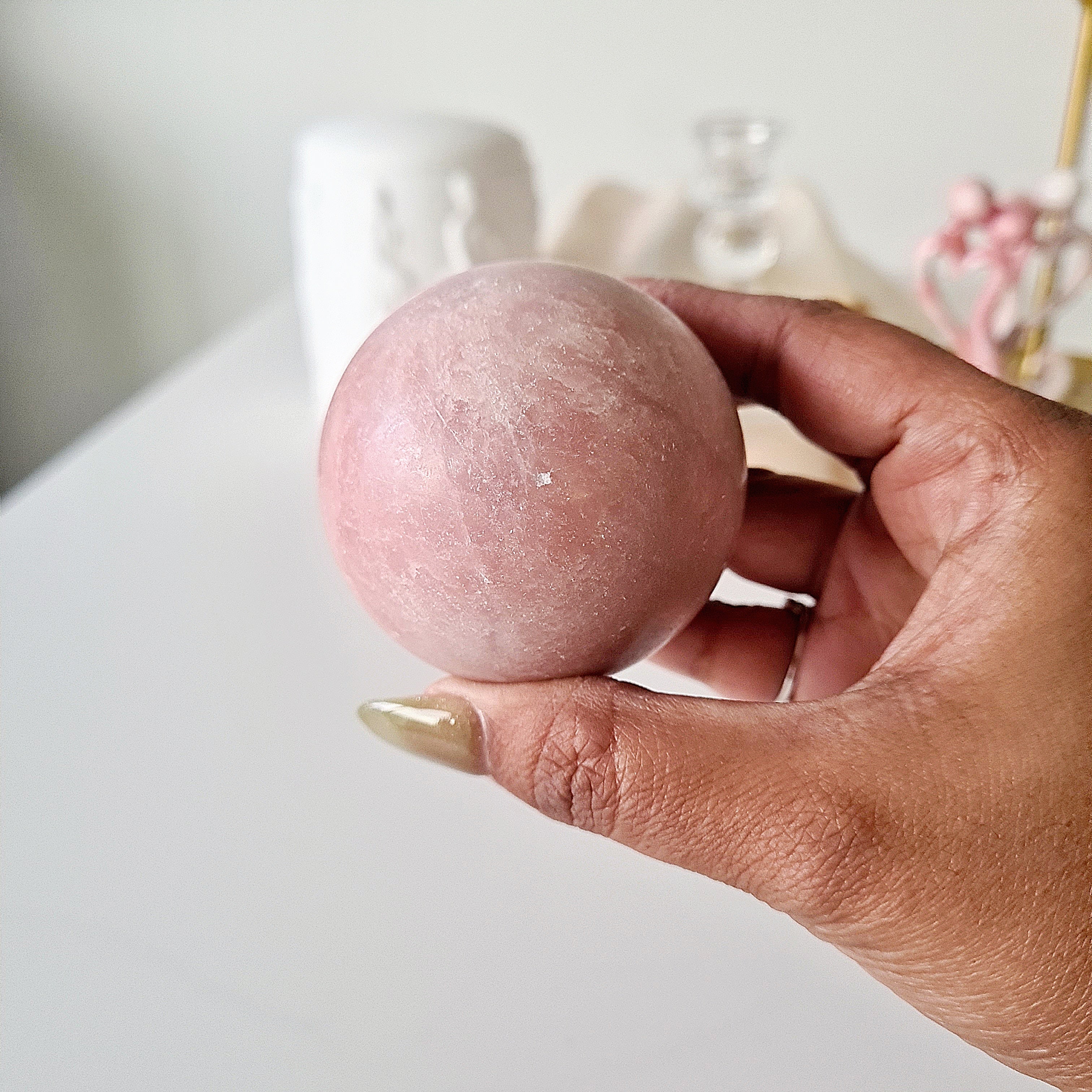 Pink Opal Crystal Sphere with stand | 252 g