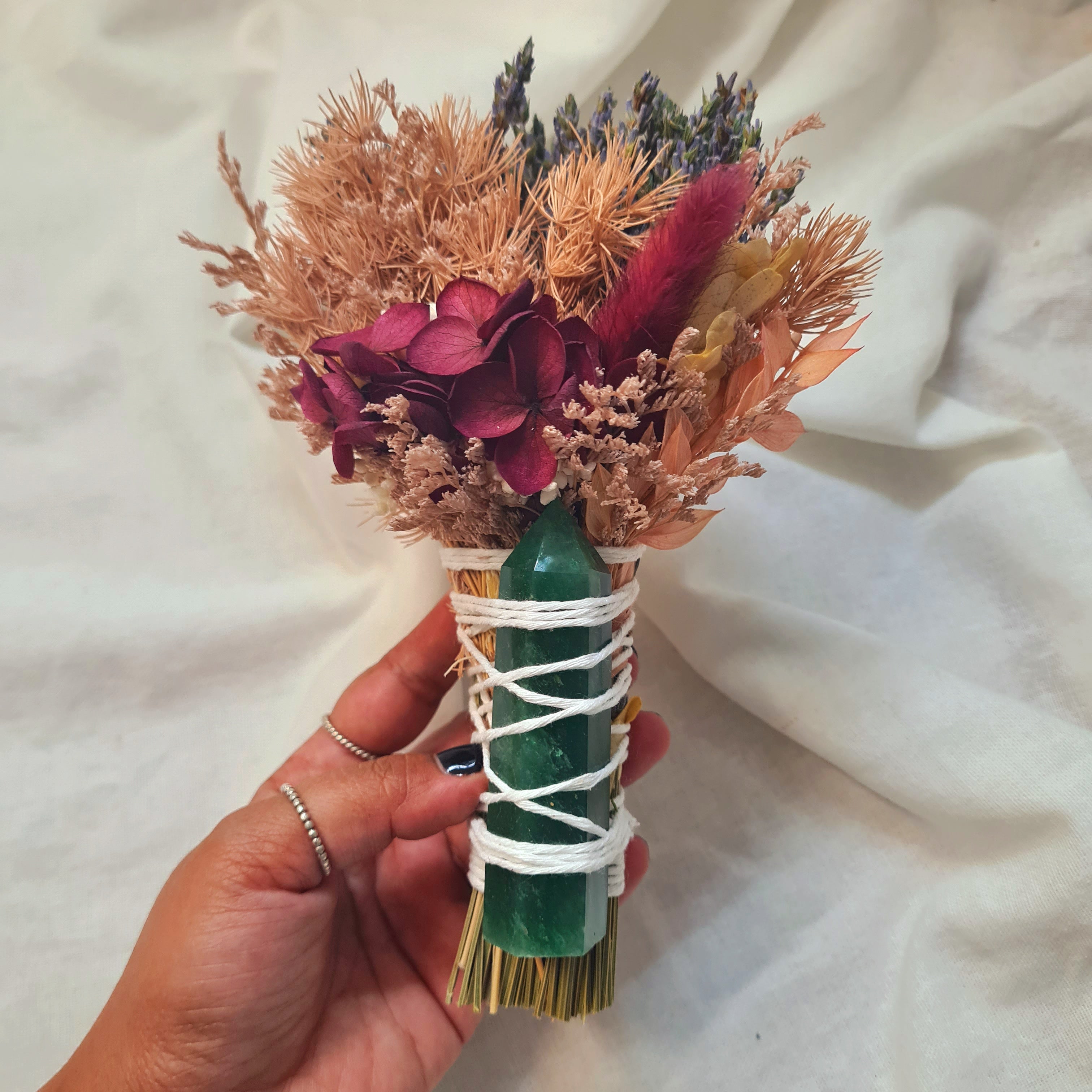 Good Fortune | Green Aventurine Flower Wand | 1 Piece