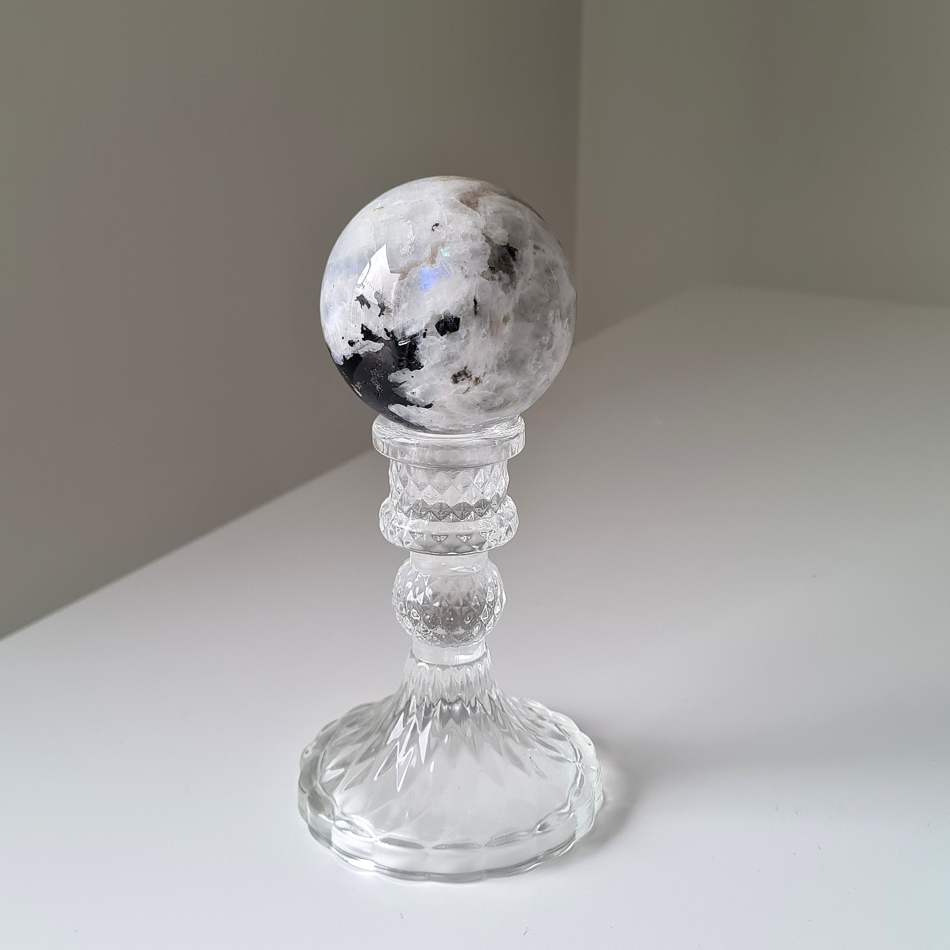 Moonstone 🌙 Sphere with stand | B | 5.8 cm Sphere