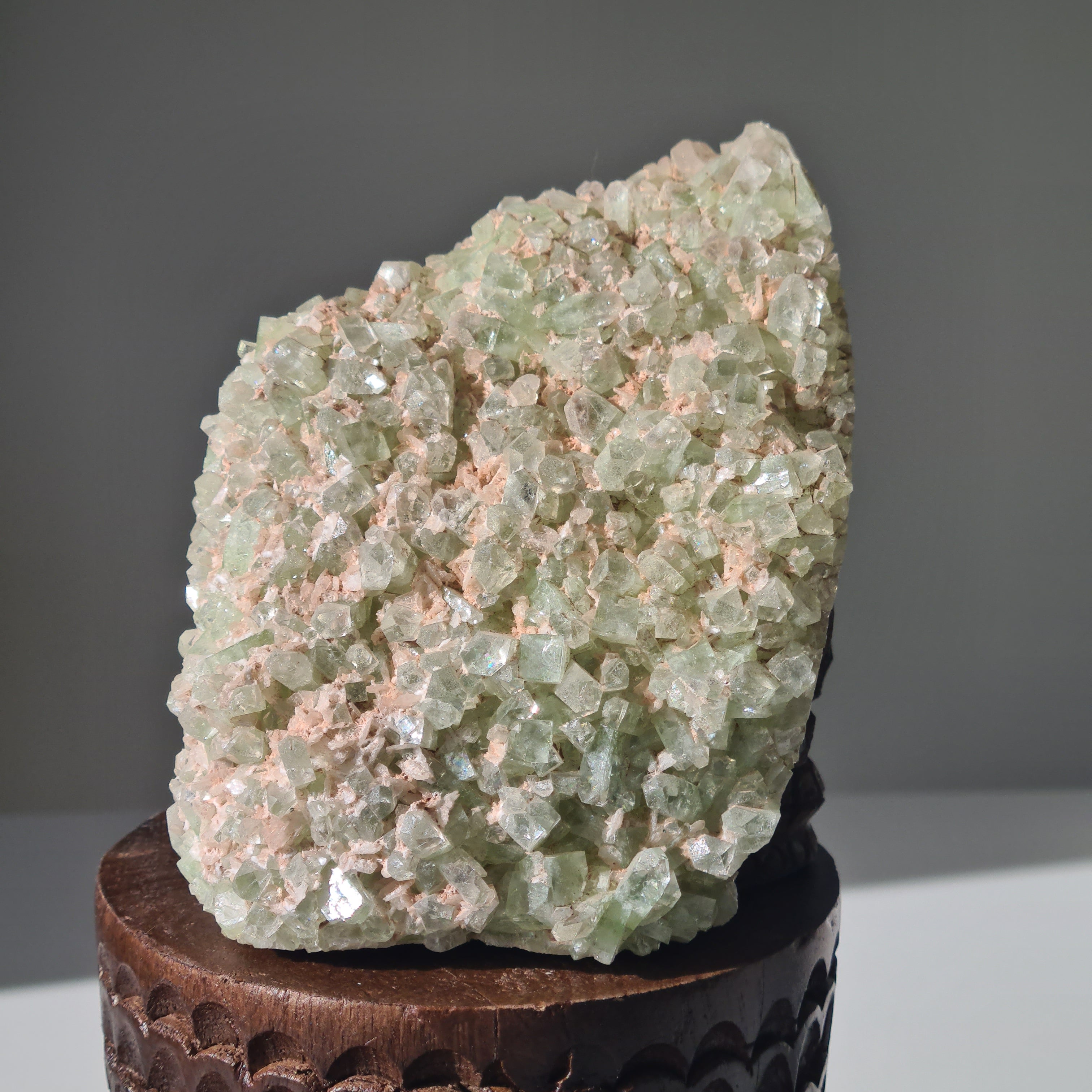 Captain Grimwell | Green Apophyllite Specimen Crusted Skull 💀