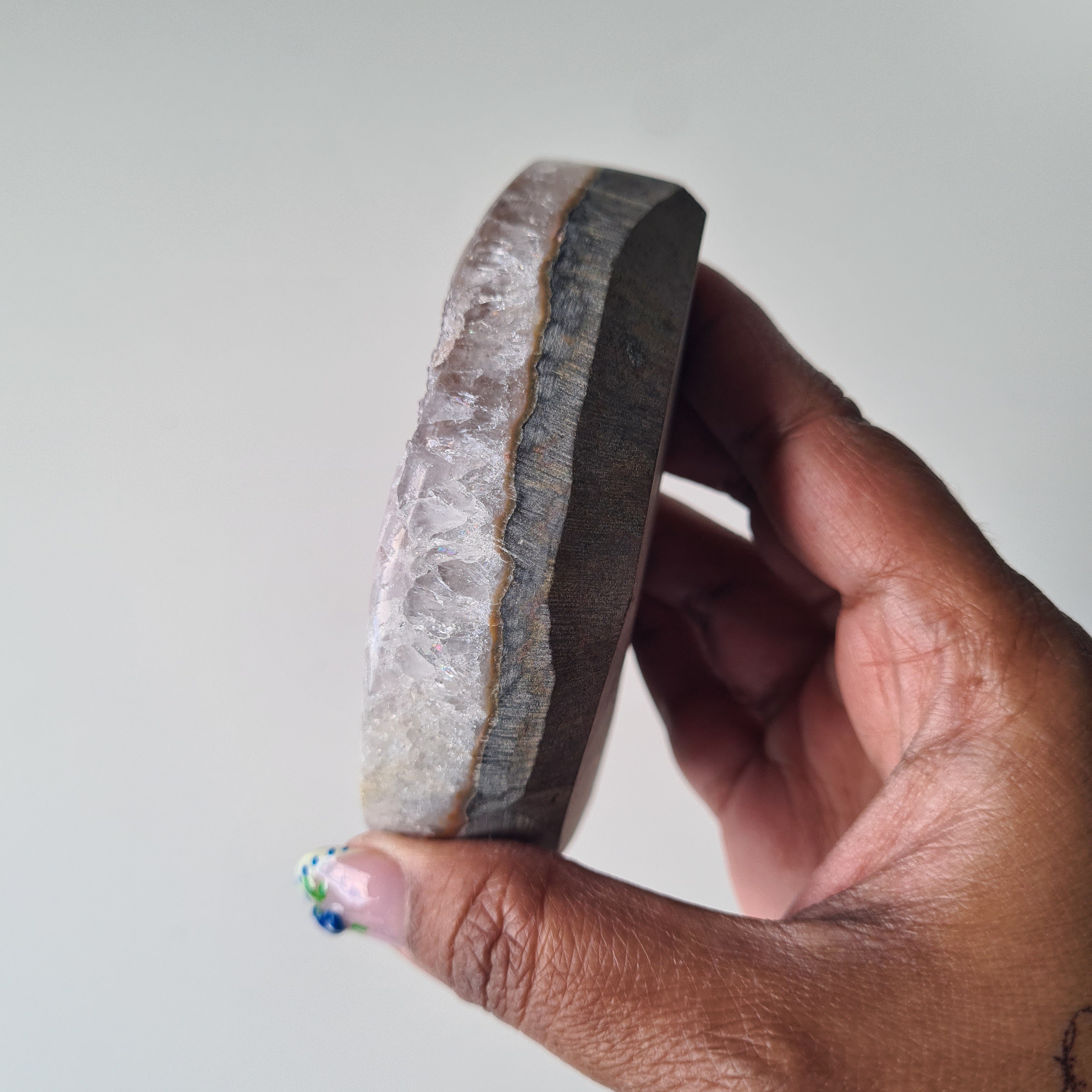 Smokey Amethyst Moon Carving 🌙 | 240 g | 9 cm