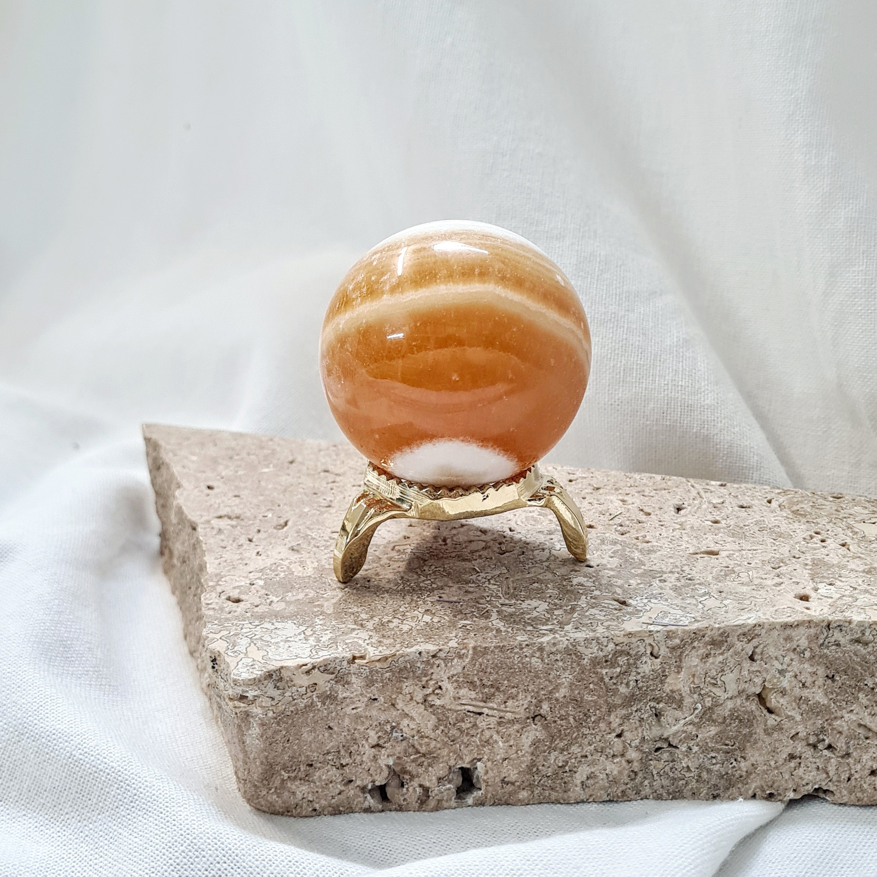 Orange Calcite 🍊 with brass stand | 168 g