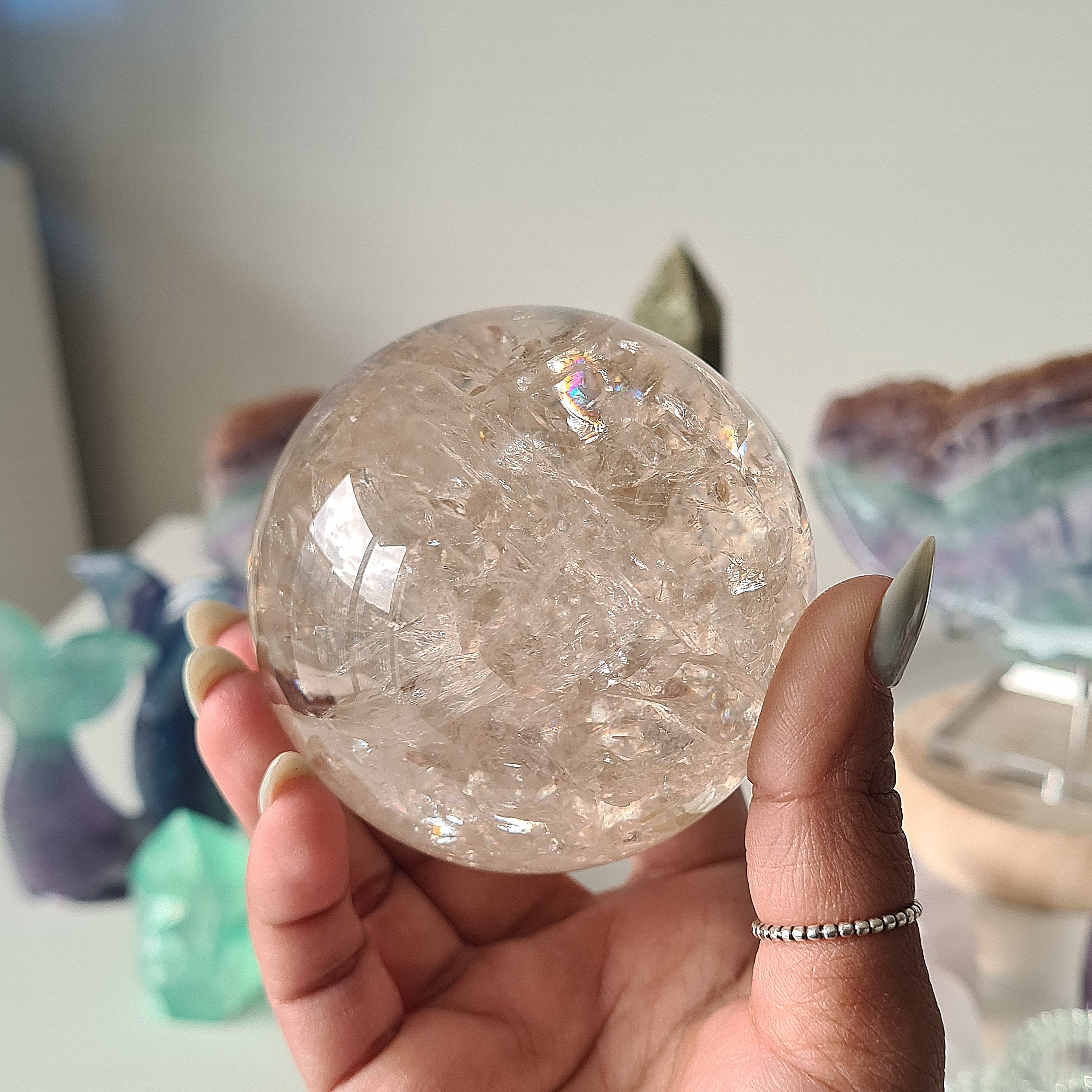 Smokey Citrine Sphere with stand | 490g | 1A