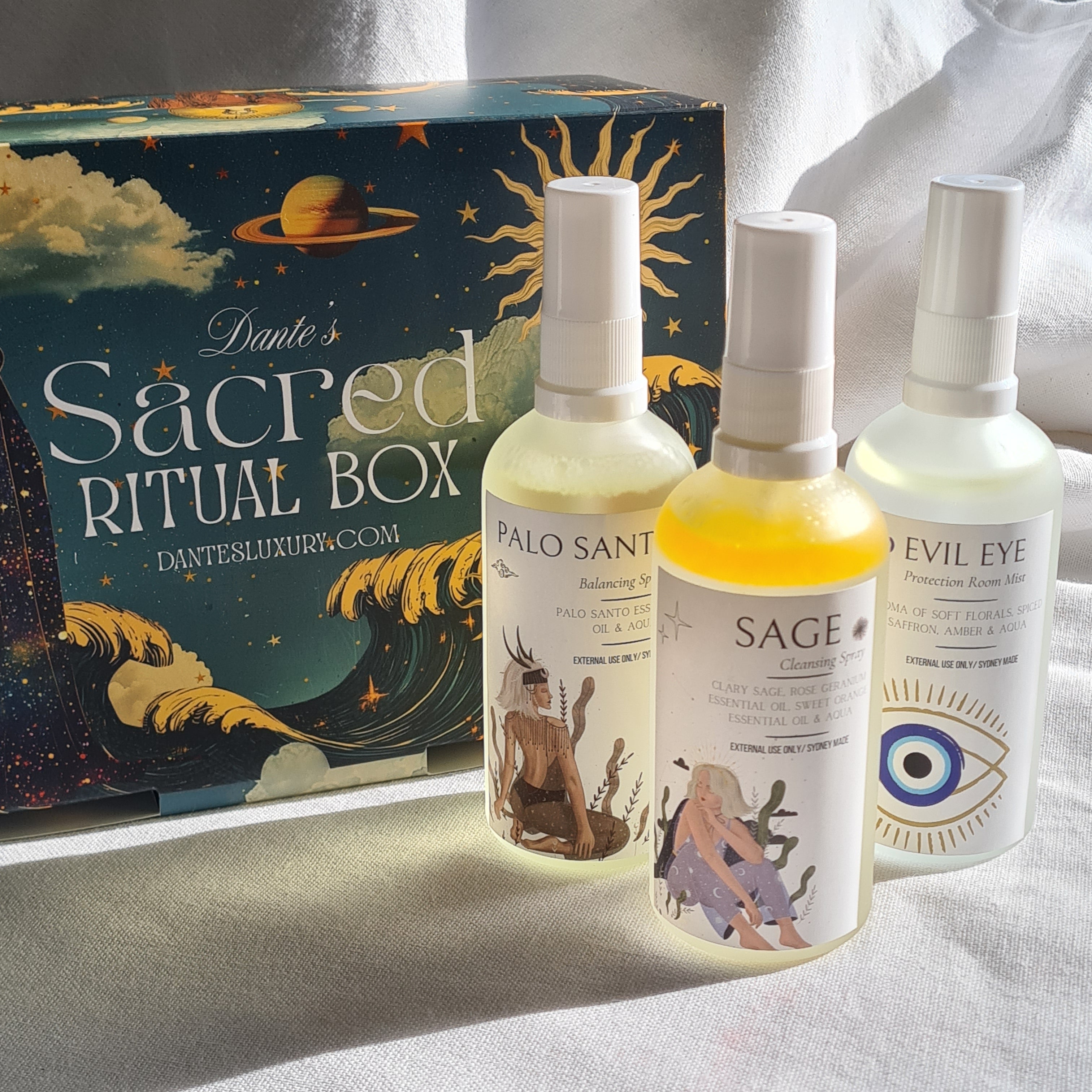 Must-Have Cleansing Trio Set | Sage, Palo Santo & Evil Eye Mists