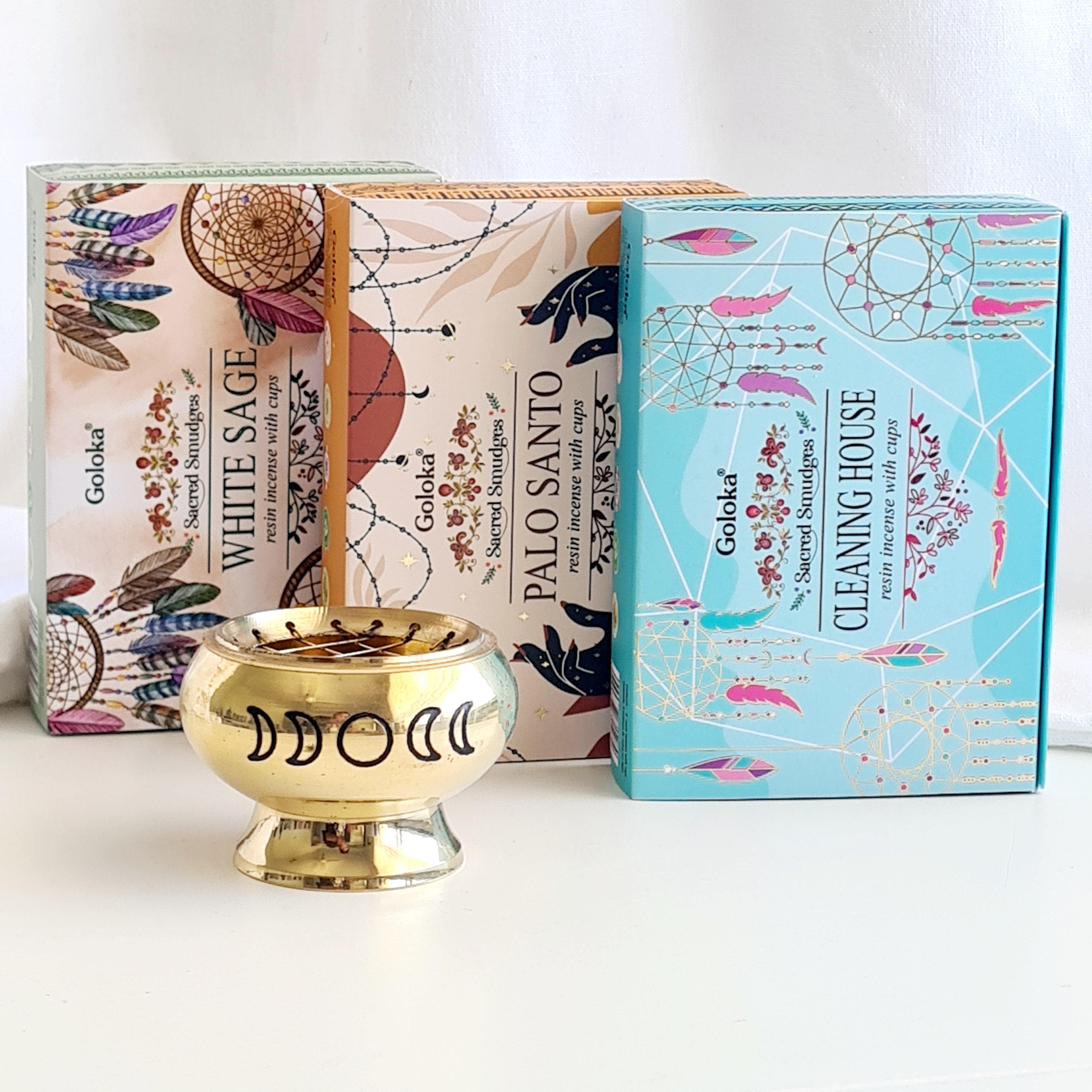 Spiritual Cleanse Set with Smudge Cups & Burner