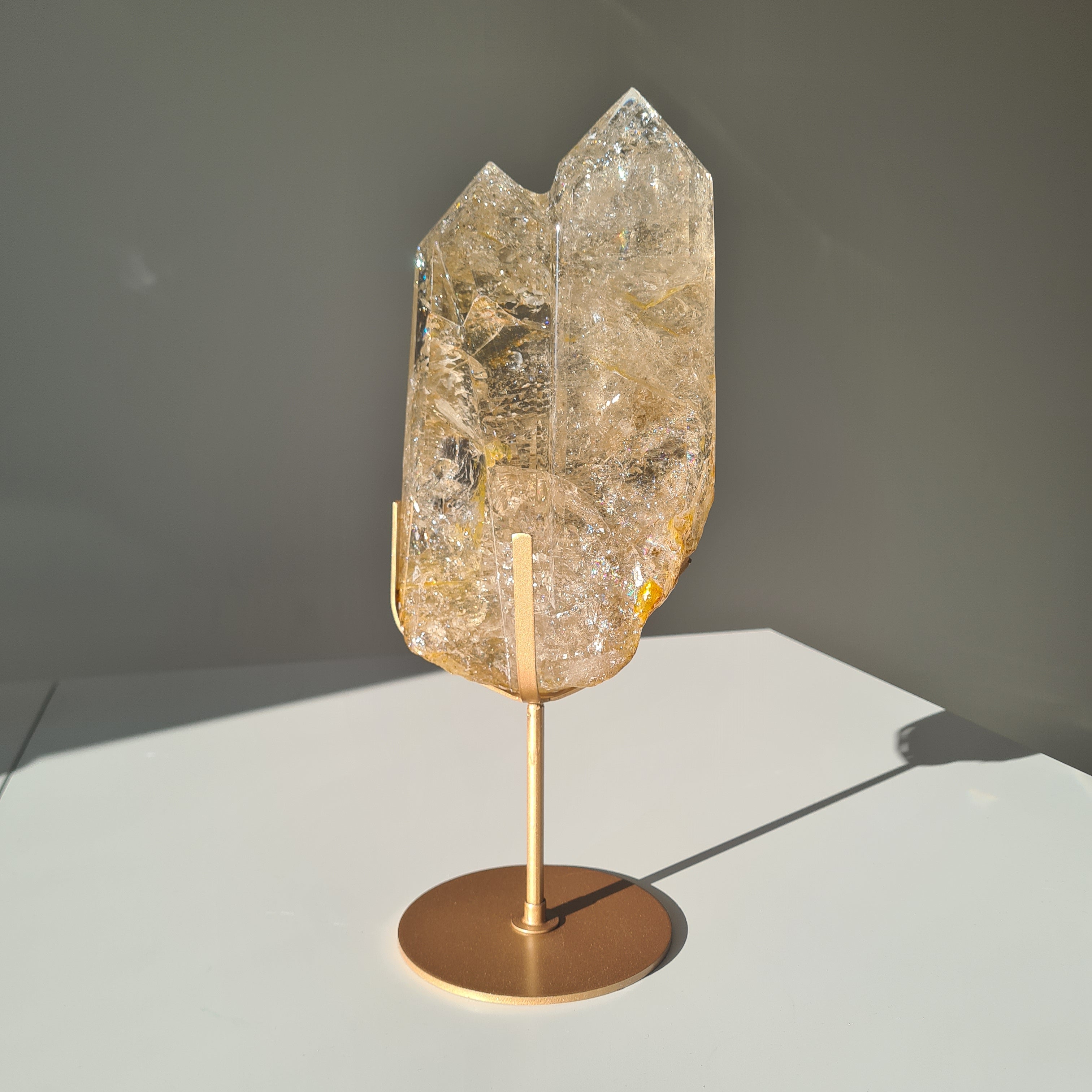 Citrine Cathedral Statement Piece on Stand | 32.5 cm with stand