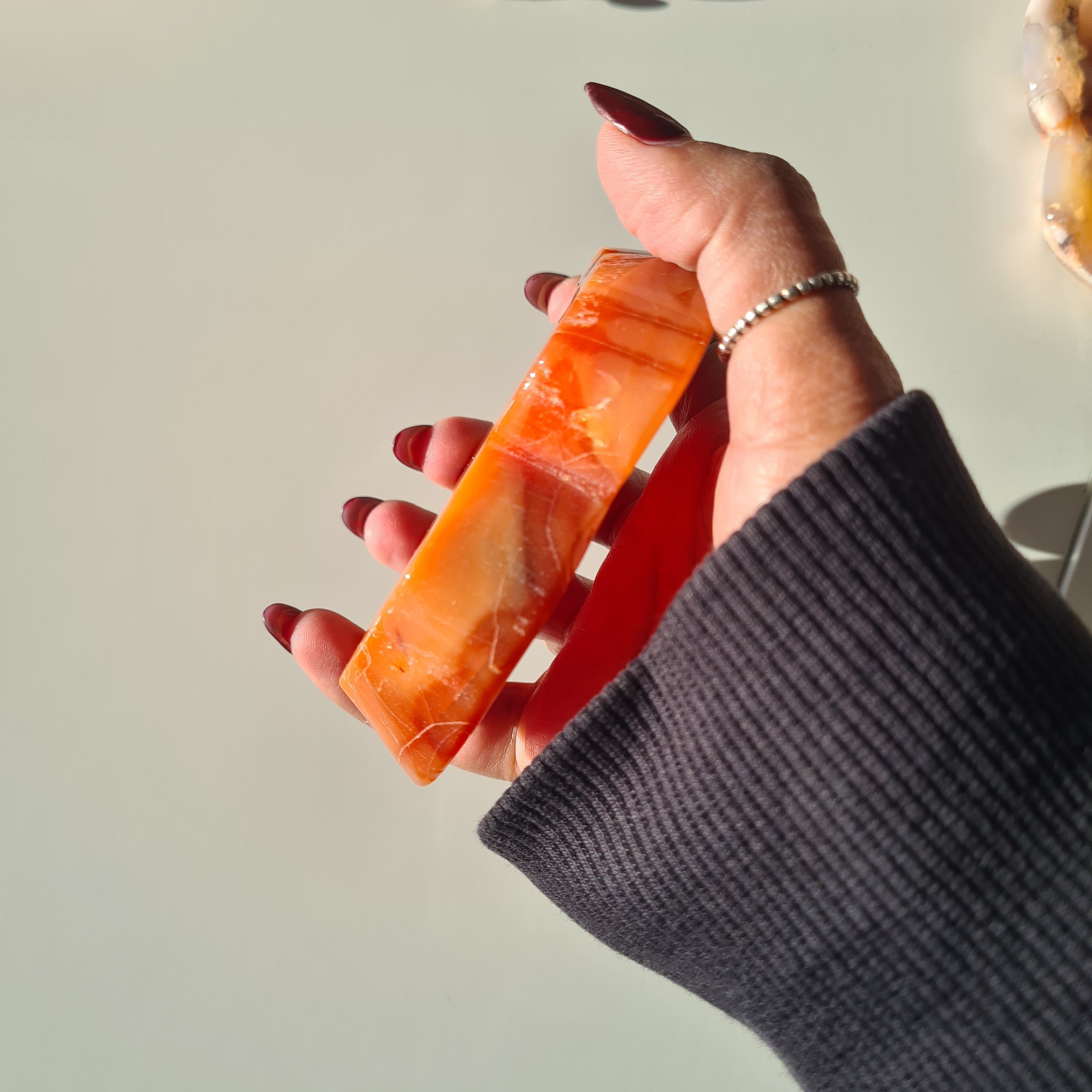 Carnelian Flower Agate Bowl | A | 10.3 cm