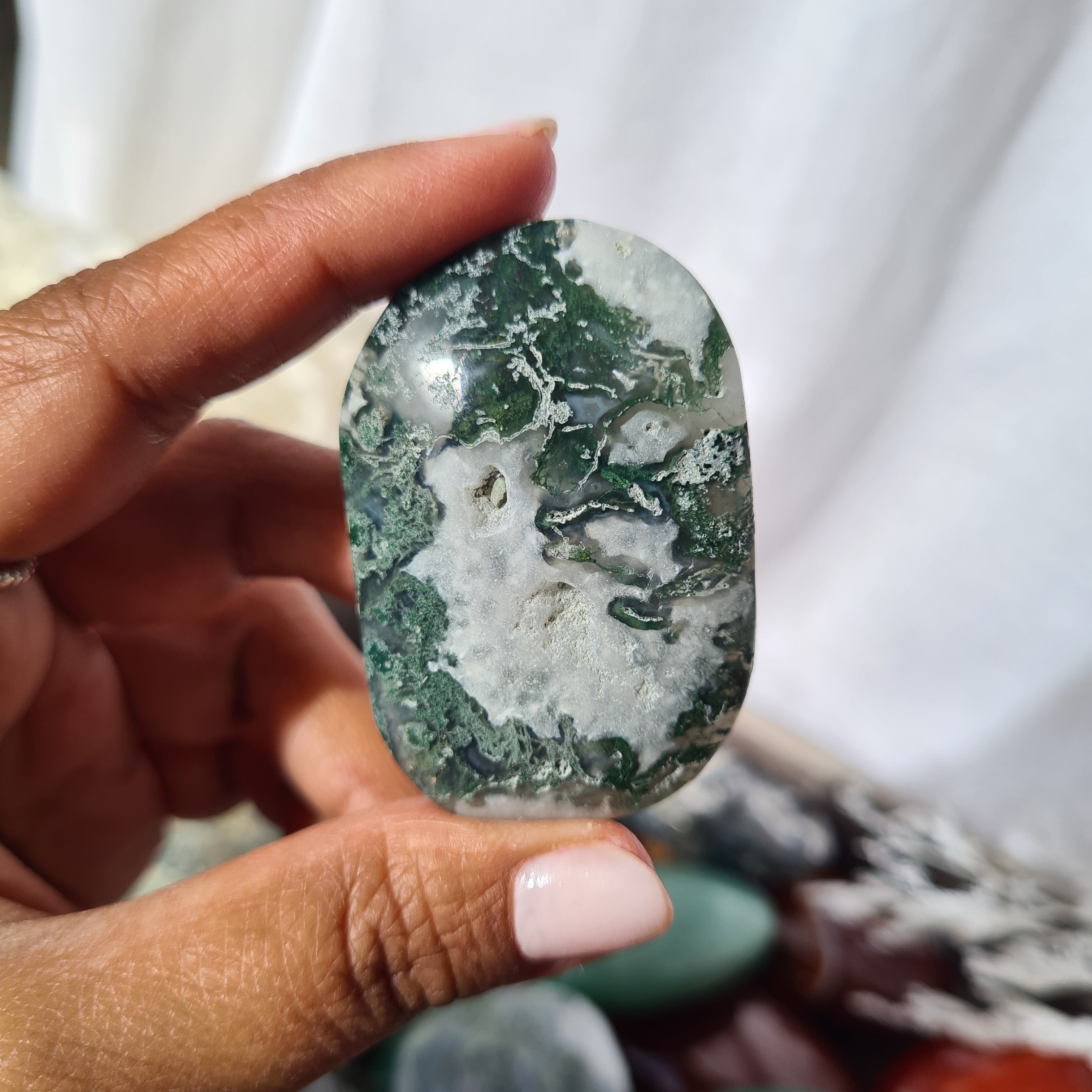 Moss Agate | Palm Stone