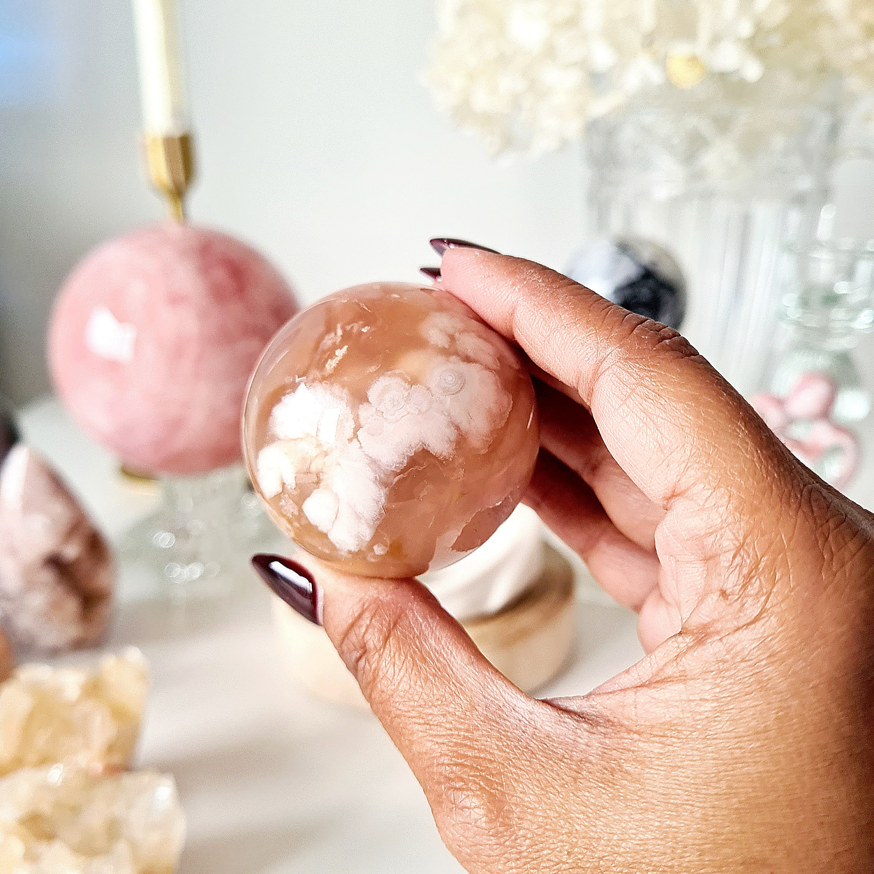 Gate Keeper with Flower Agate Sphere | 12