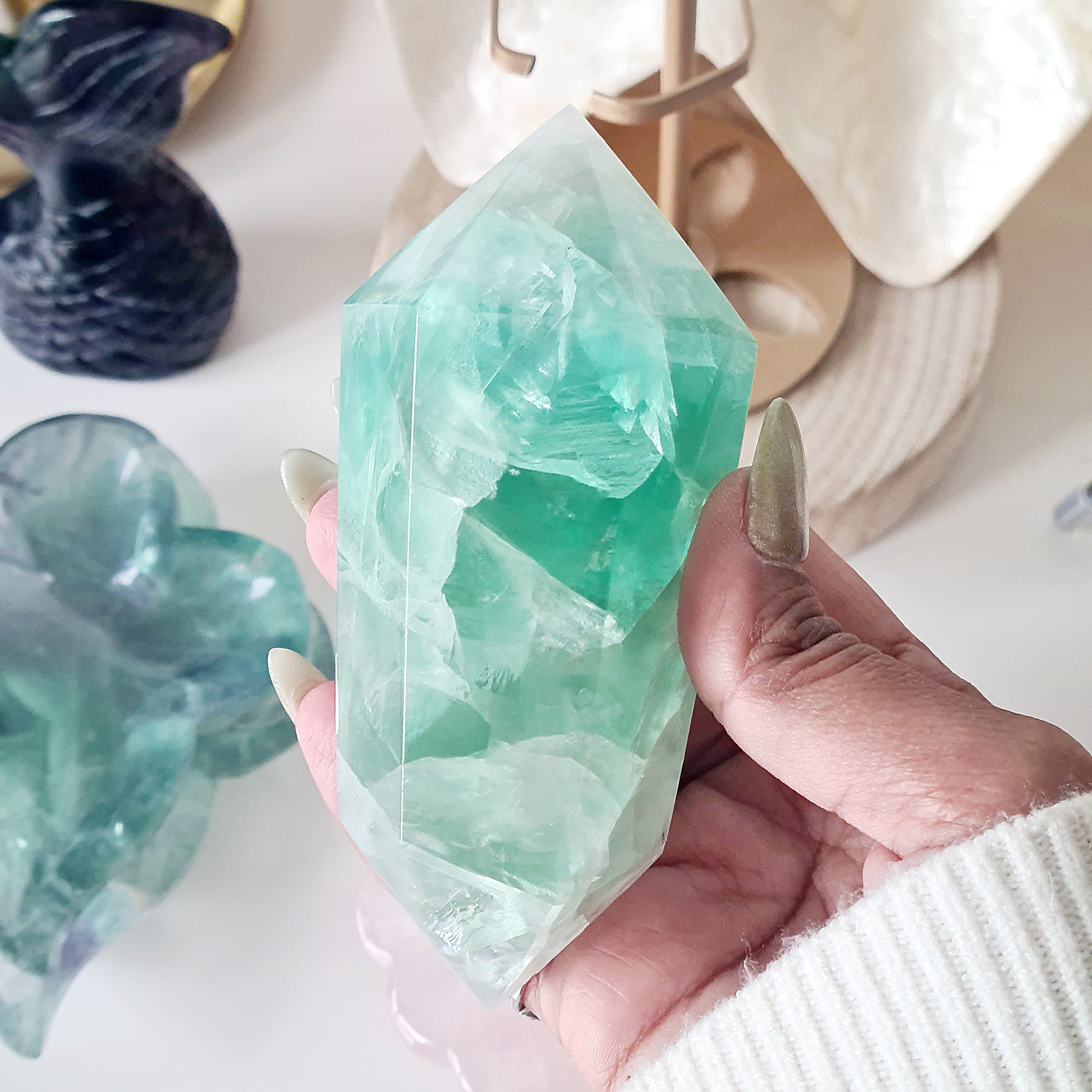 Fluorite DT with stand | B | 328 g | 10.5 cm
