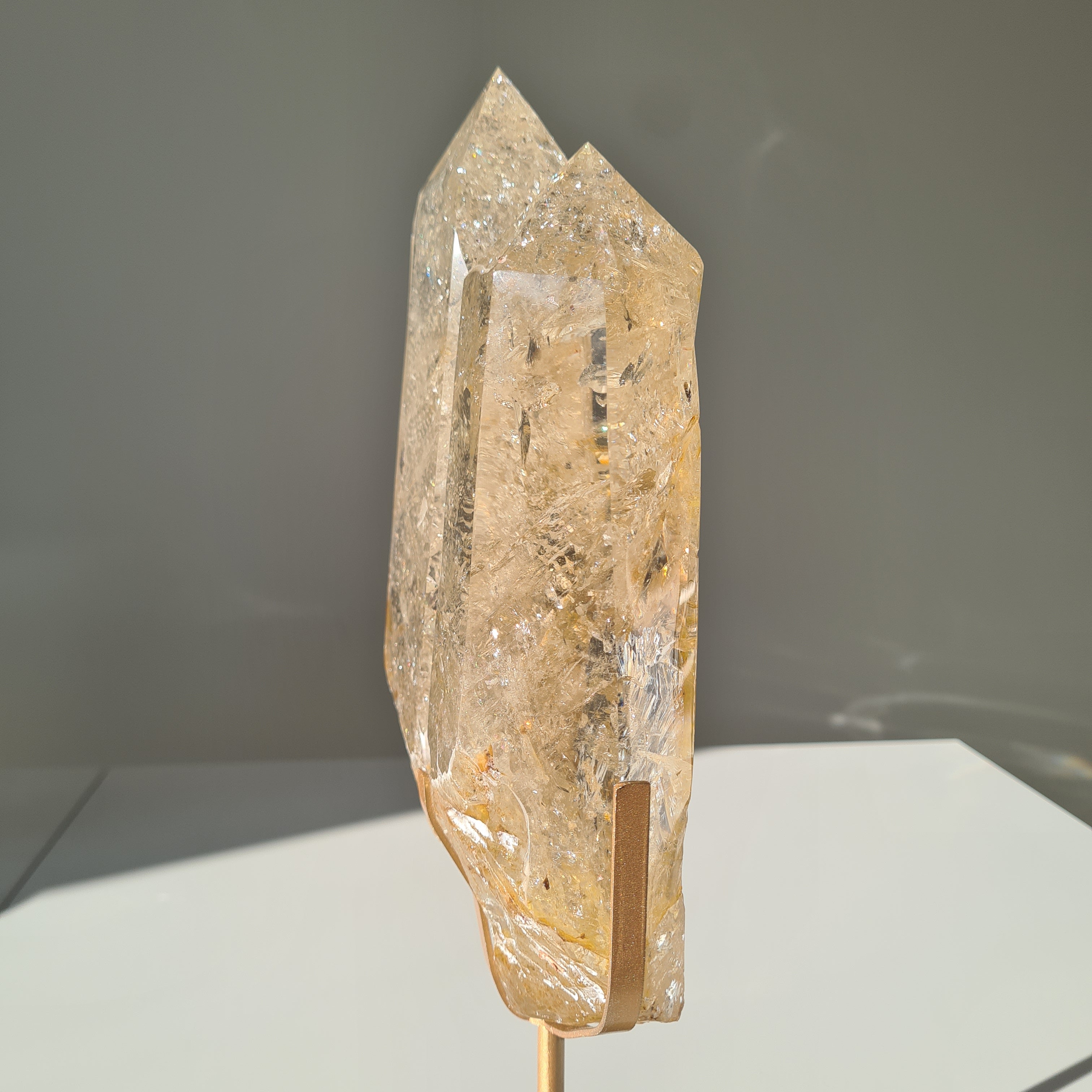 Citrine Cathedral Statement Piece on Stand | 32.5 cm with stand