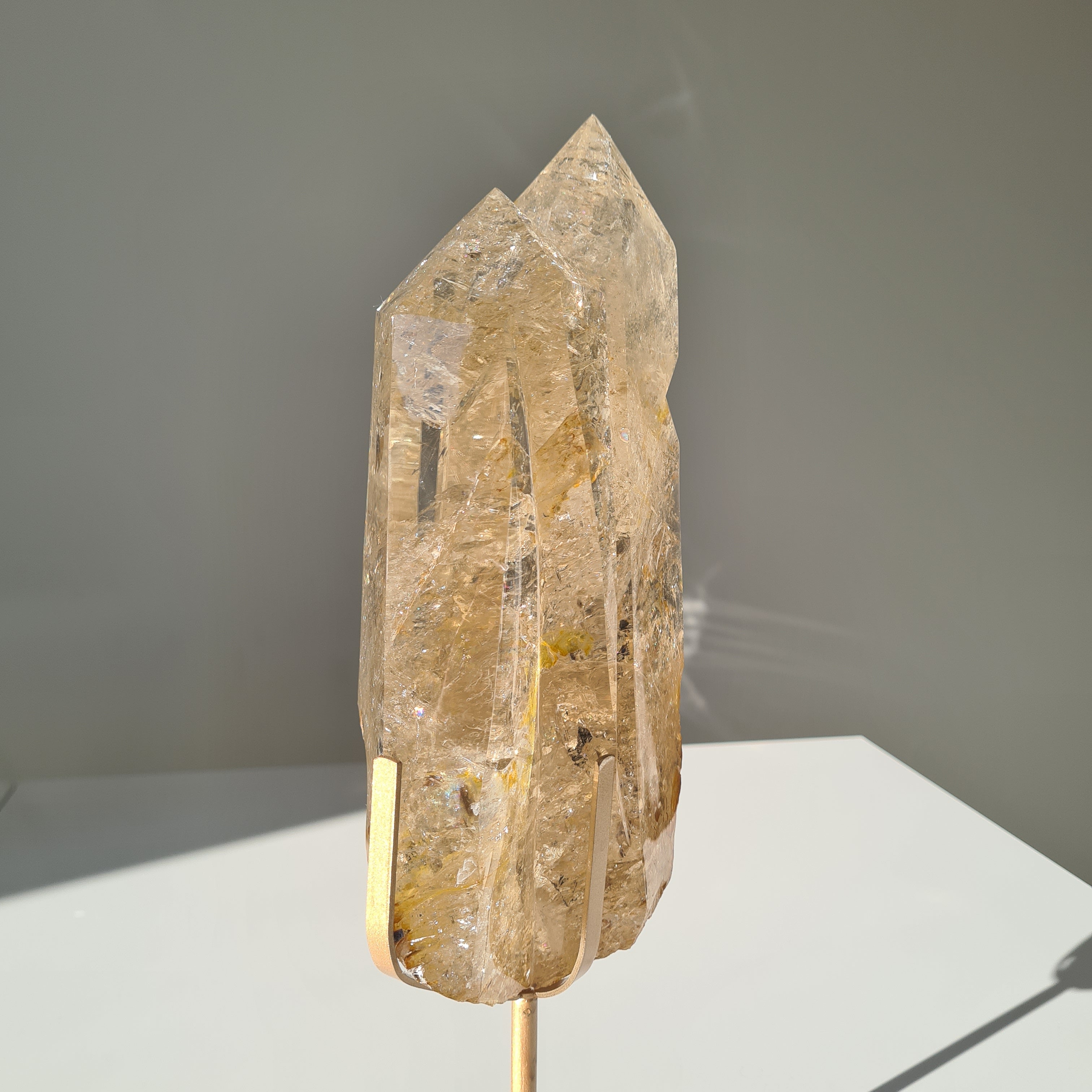 Citrine Cathedral Statement Piece on Stand | 32.5 cm with stand